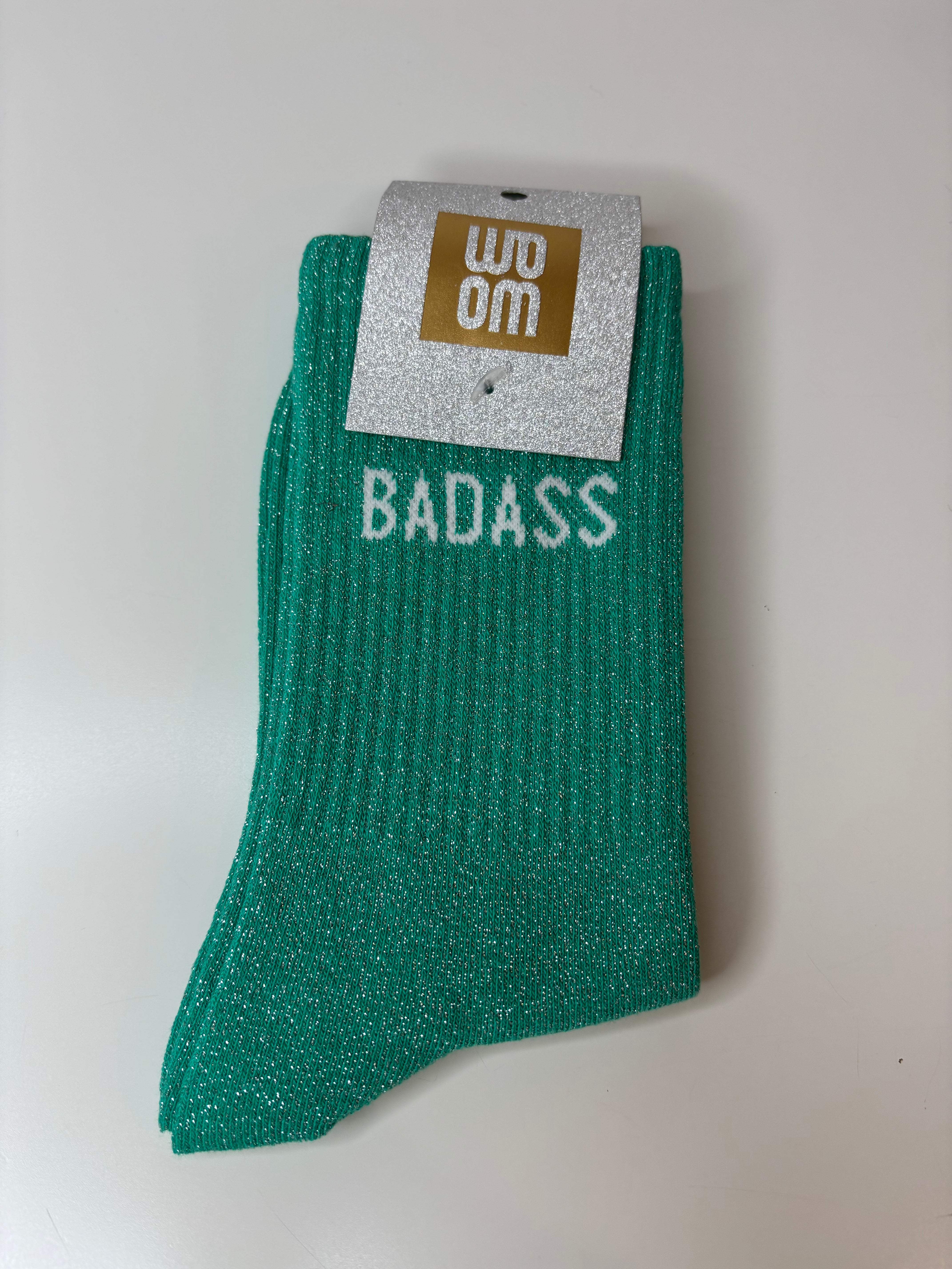 Chaussettes à paillettes turquoise - badass