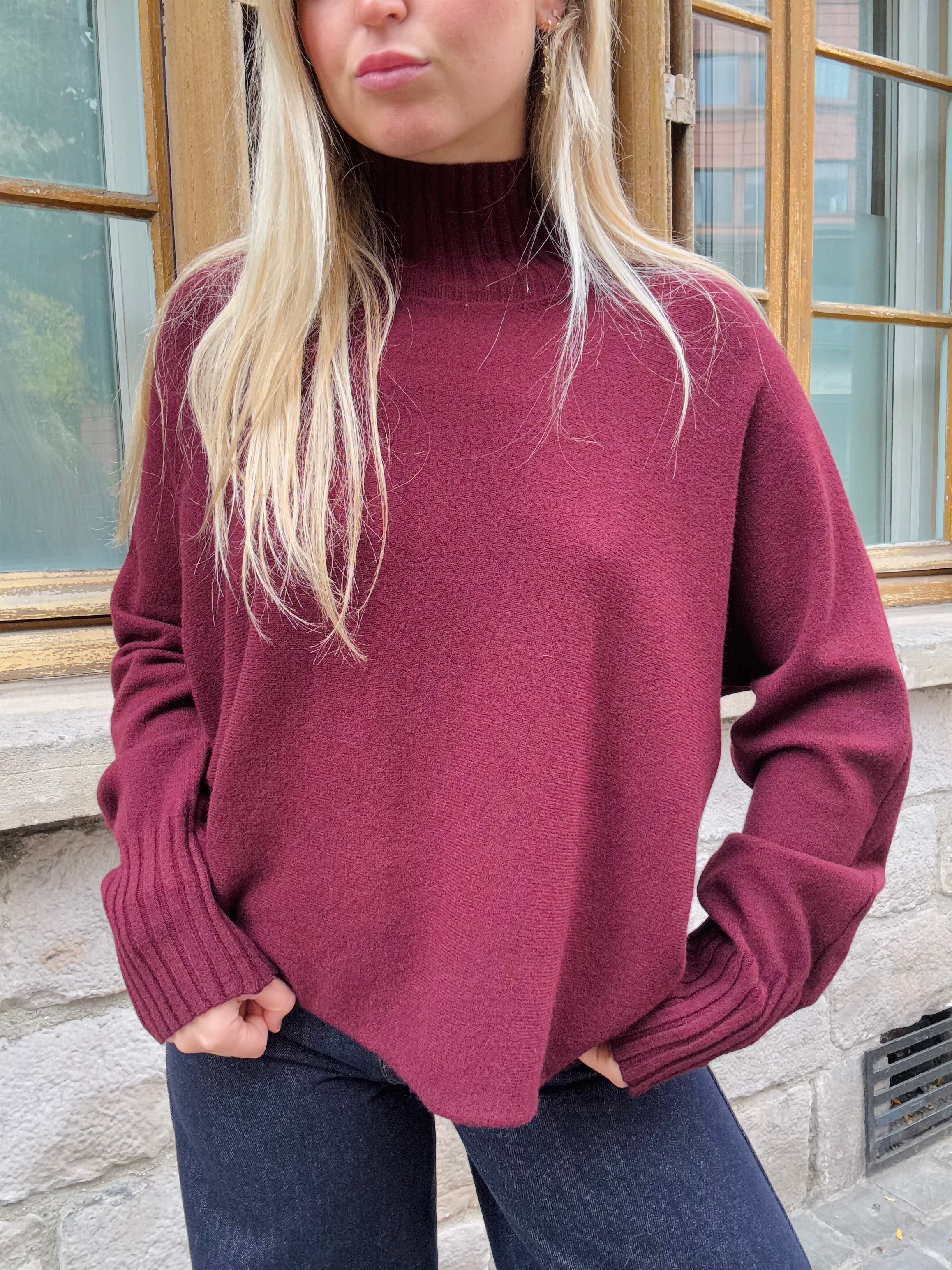 Pull Bordeaux Doux