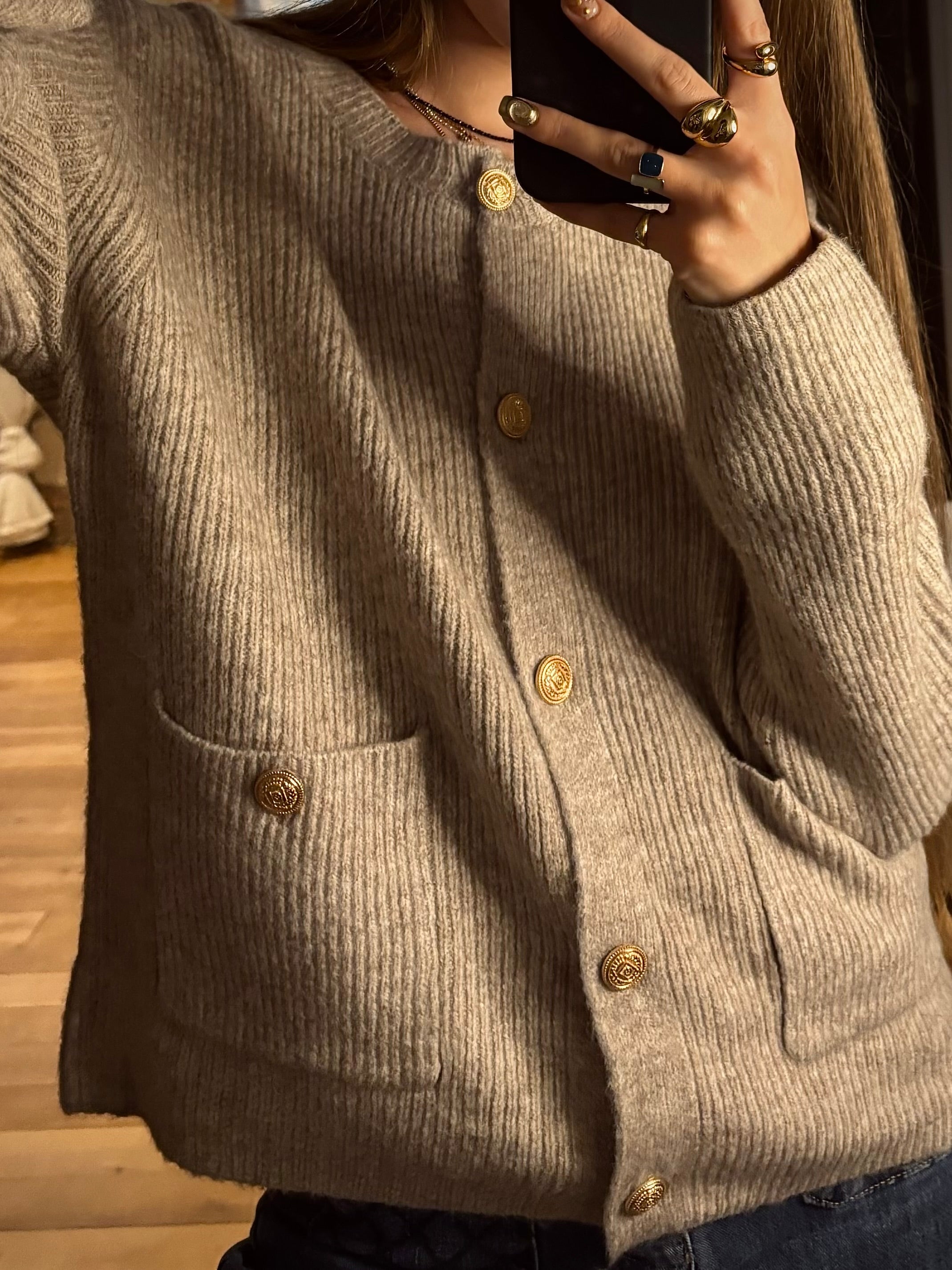 CARDIGAN JEANNE TAUPE