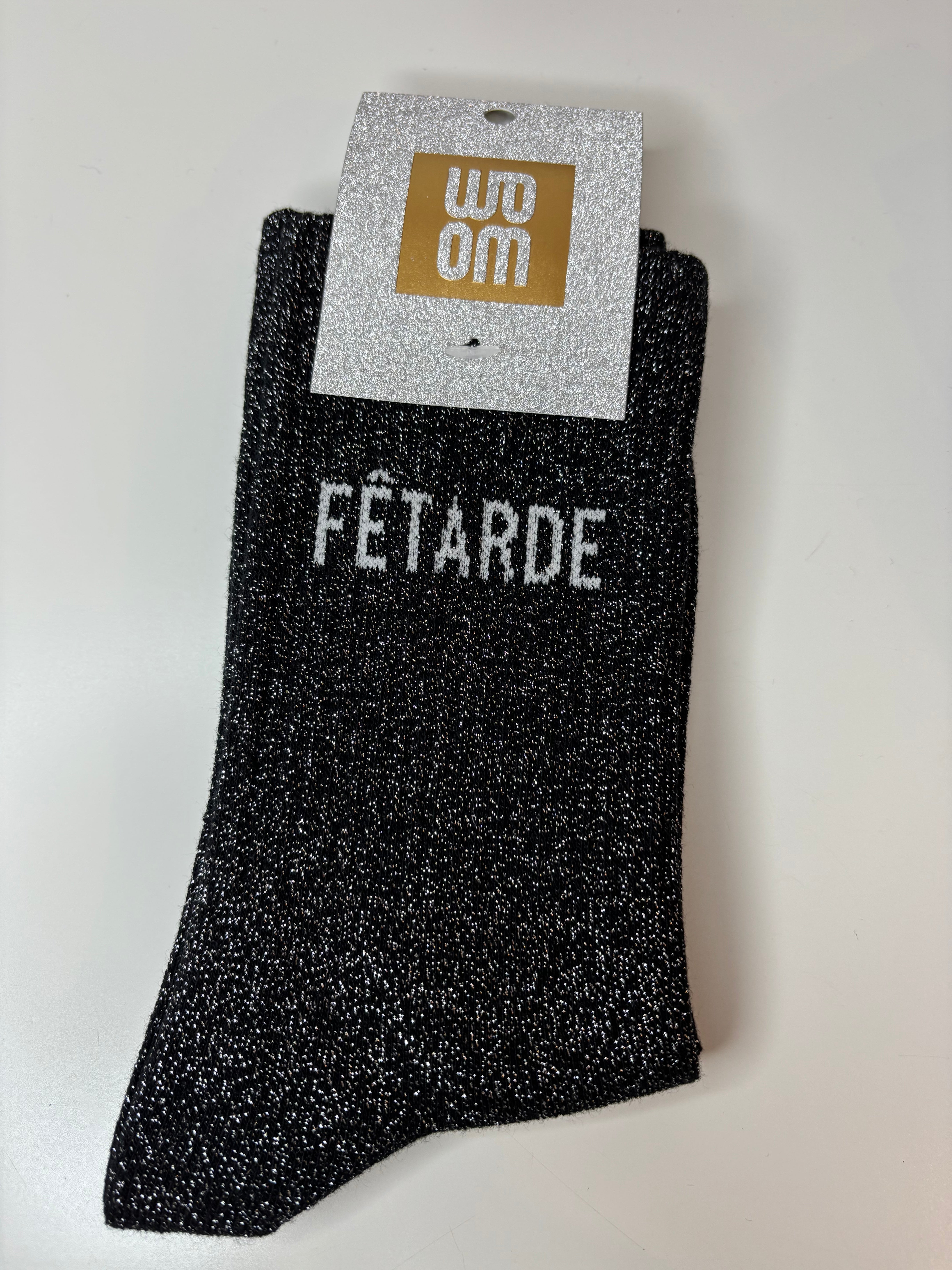 Chaussettes à paillettes noires - fêtarde