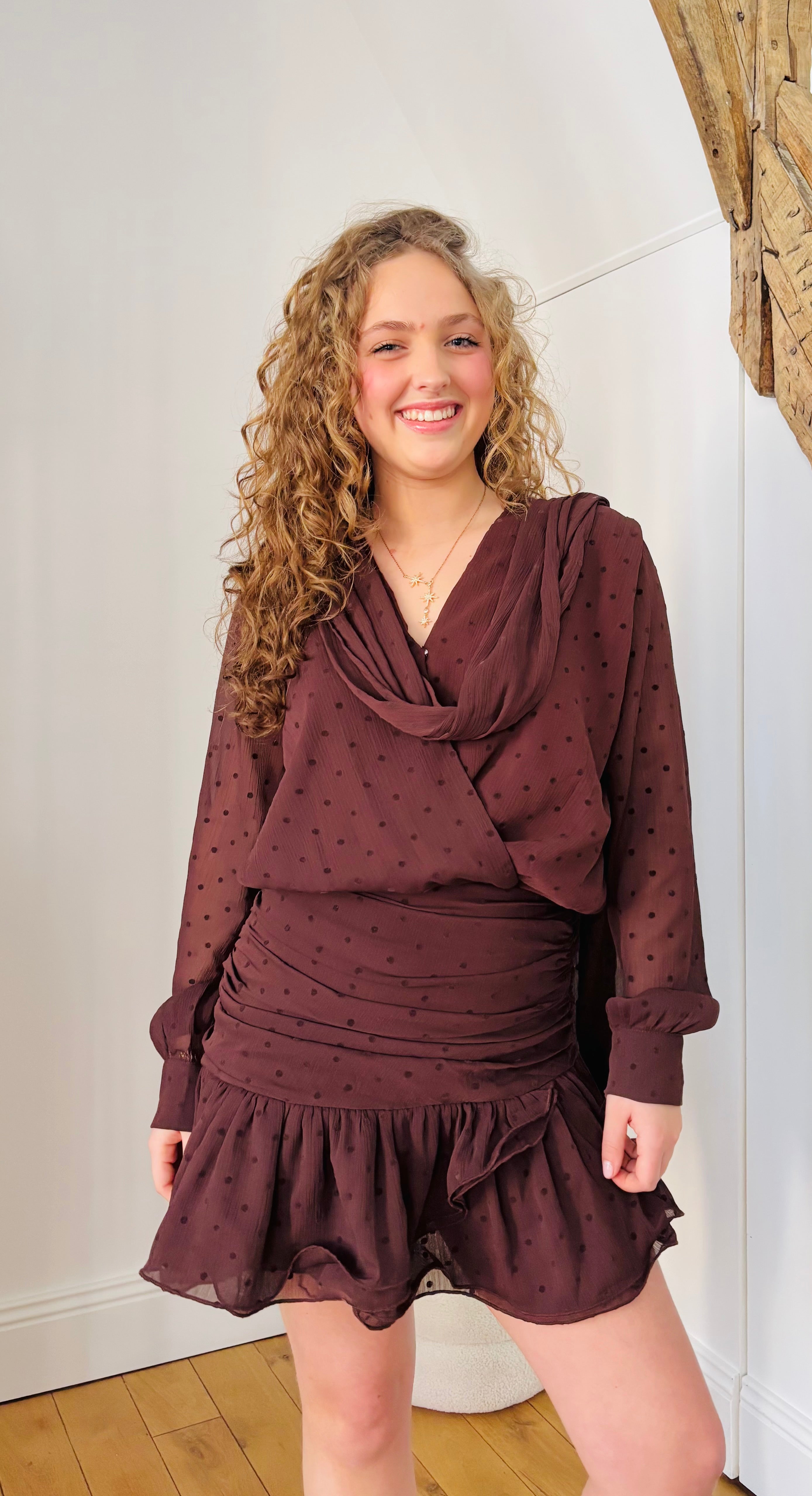 Robe chocolat Élégante