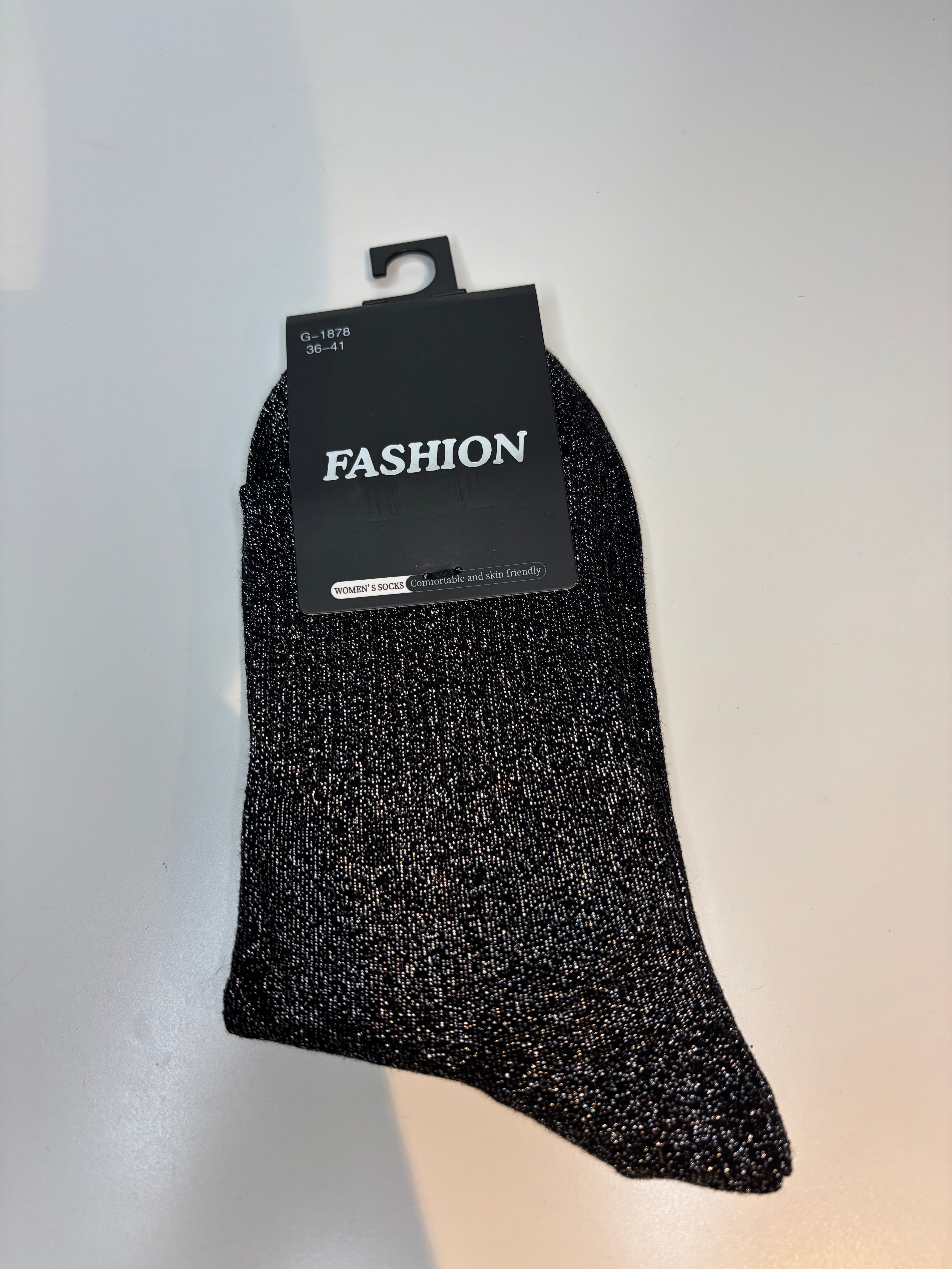 Chaussettes à paillettes noires