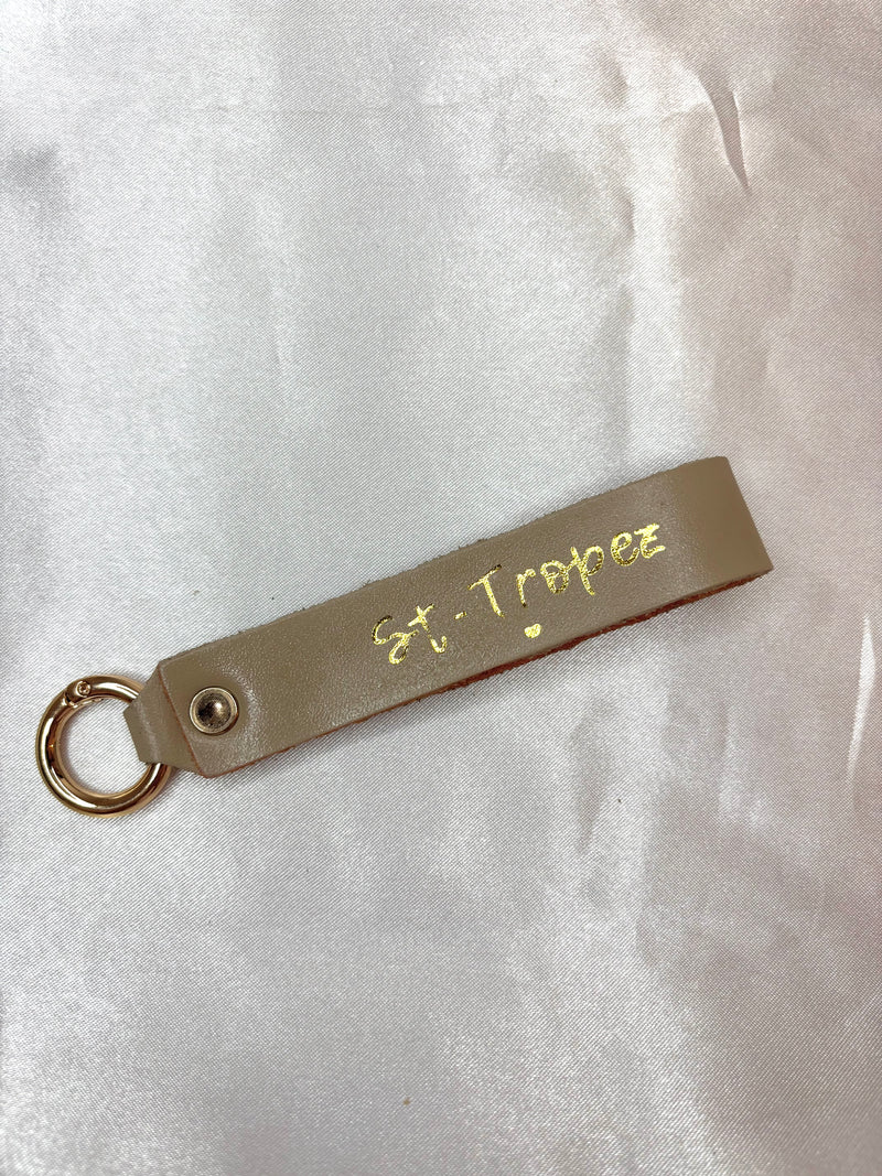 Porte clé St Tropez taupe