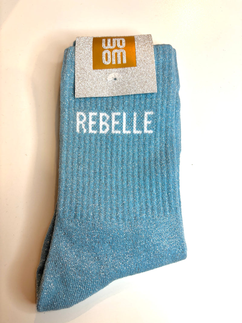 Chaussettes à paillettes rebelle - turquoise