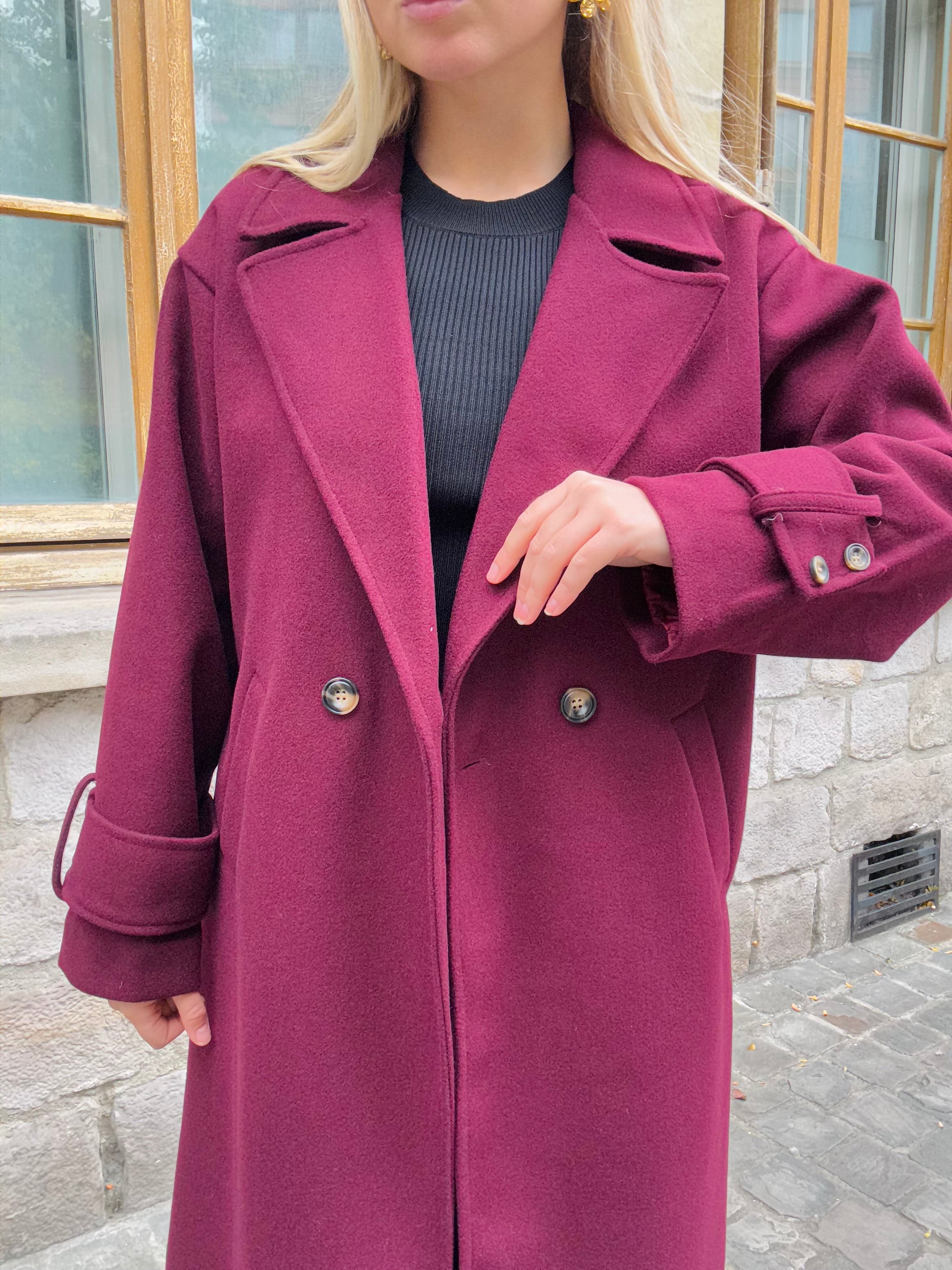 Manteau Bordeaux Oversize