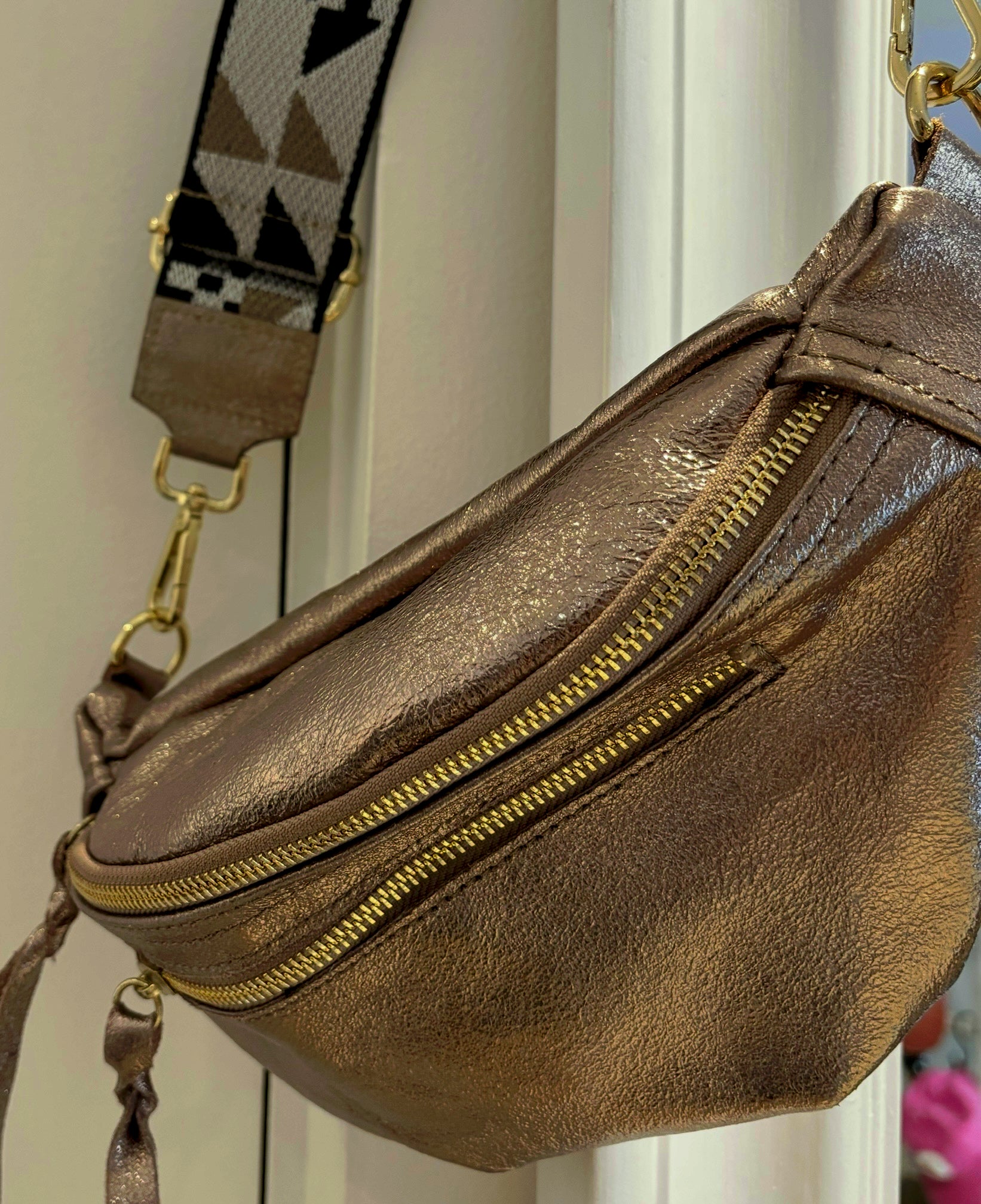 Sac banane champagne irisé