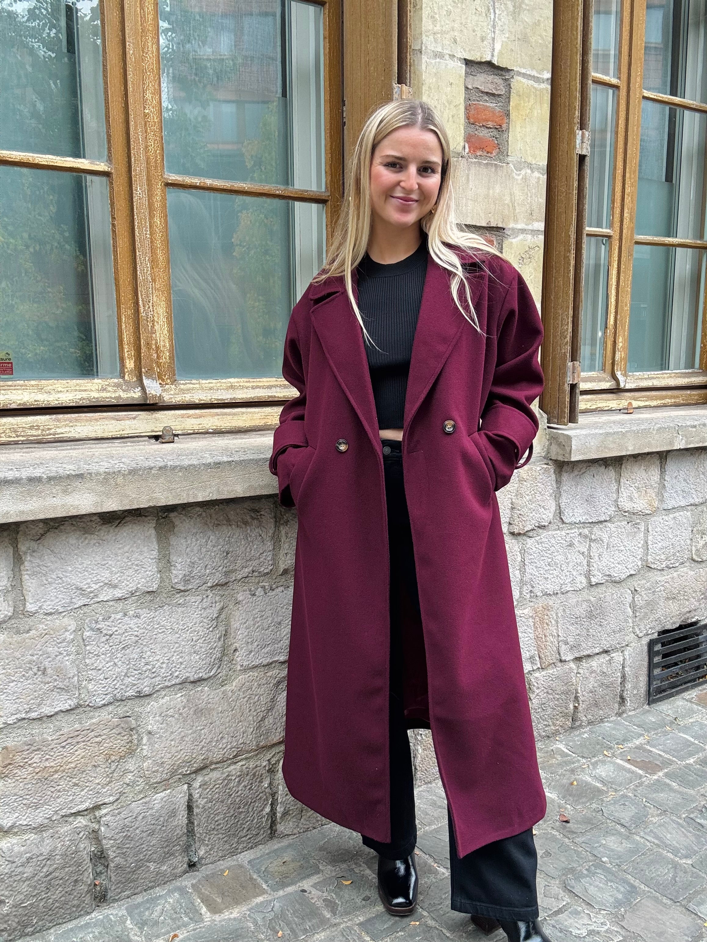 Manteau Bordeaux Oversize
