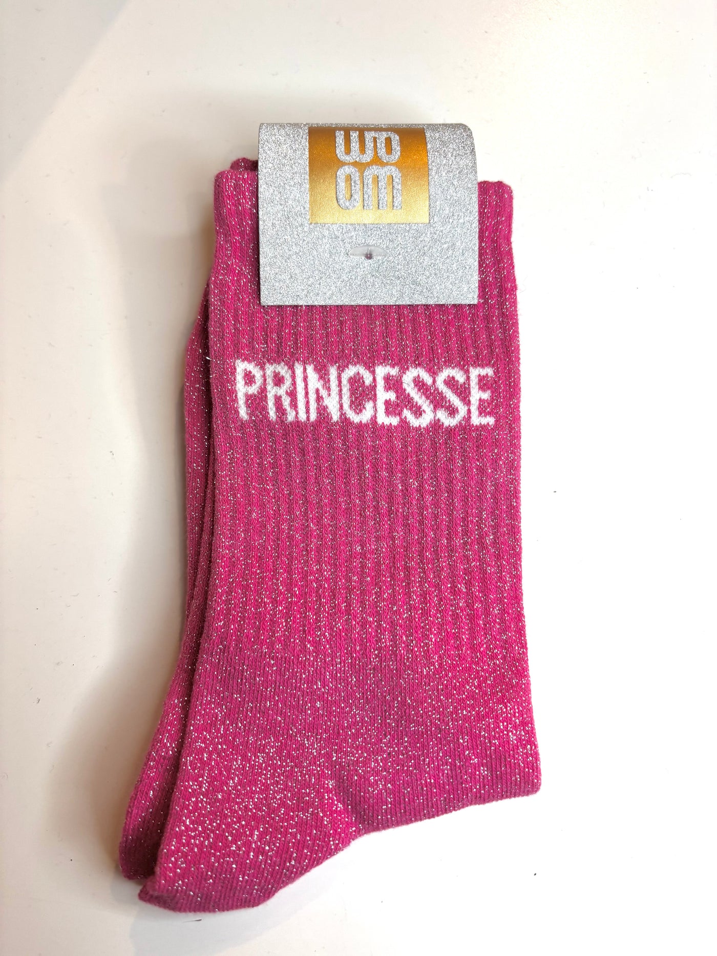 Chaussettes à paillettes princesse - fuschia