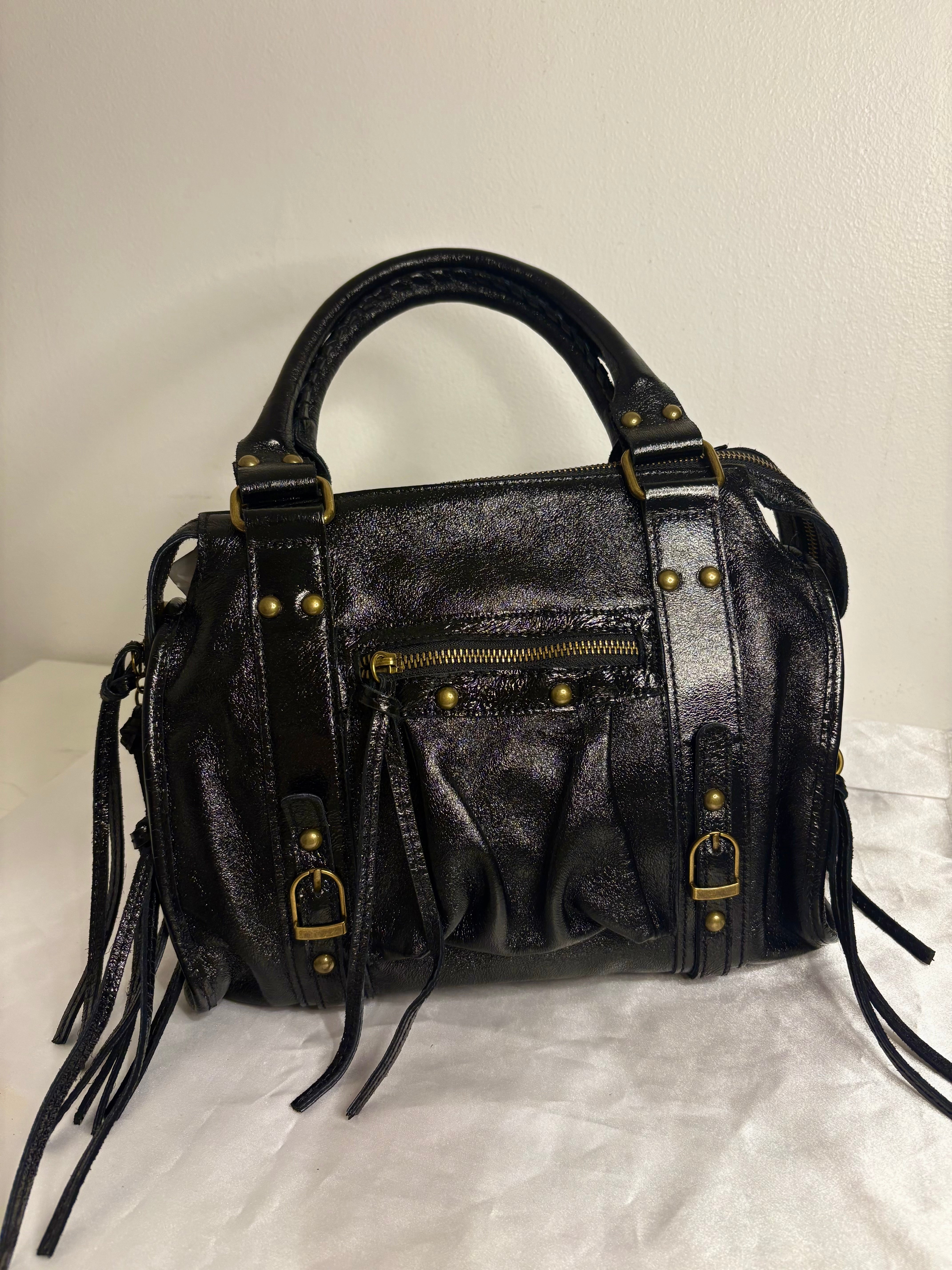 Sac frange noir irisé