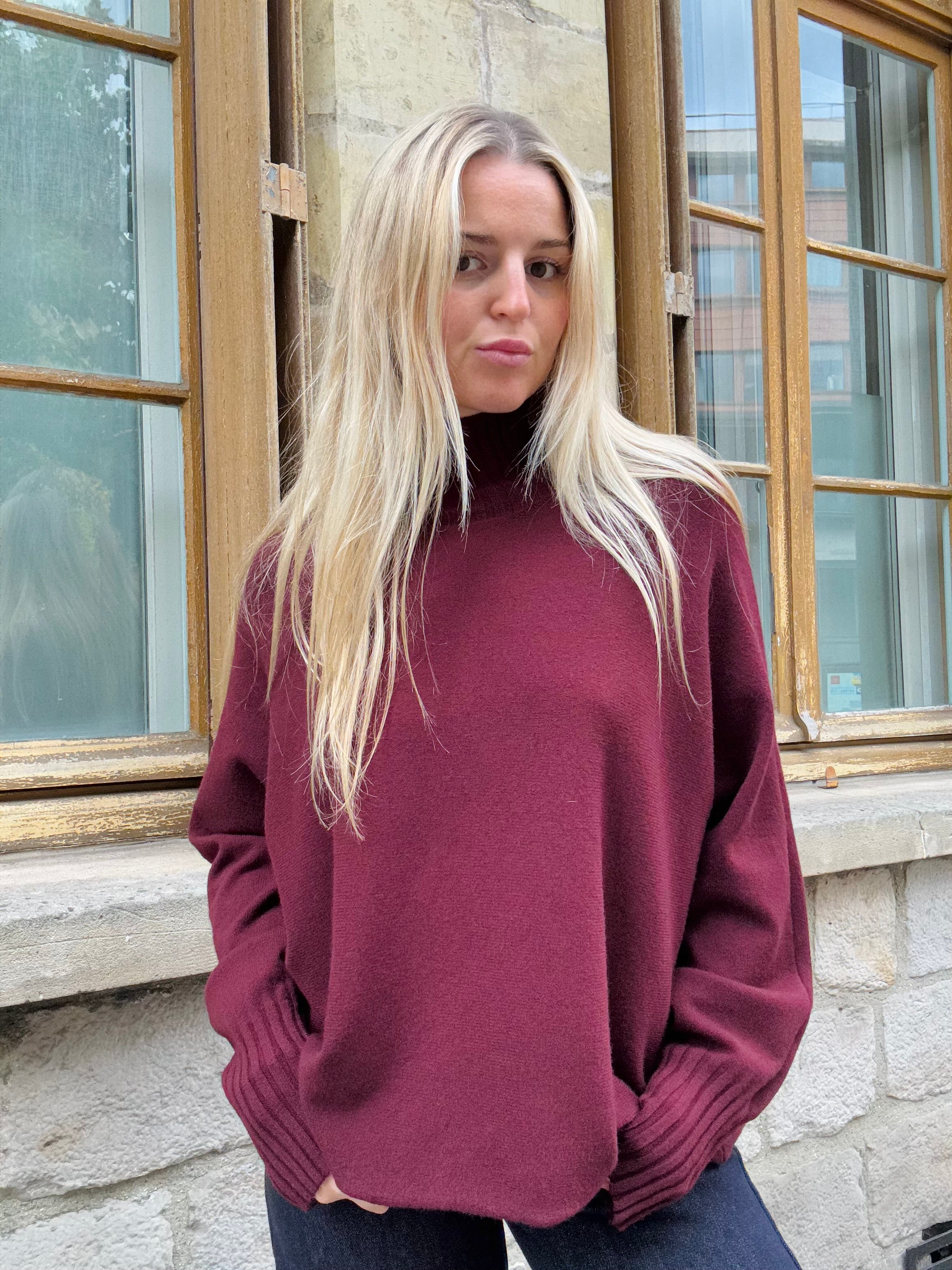 Pull Bordeaux Doux