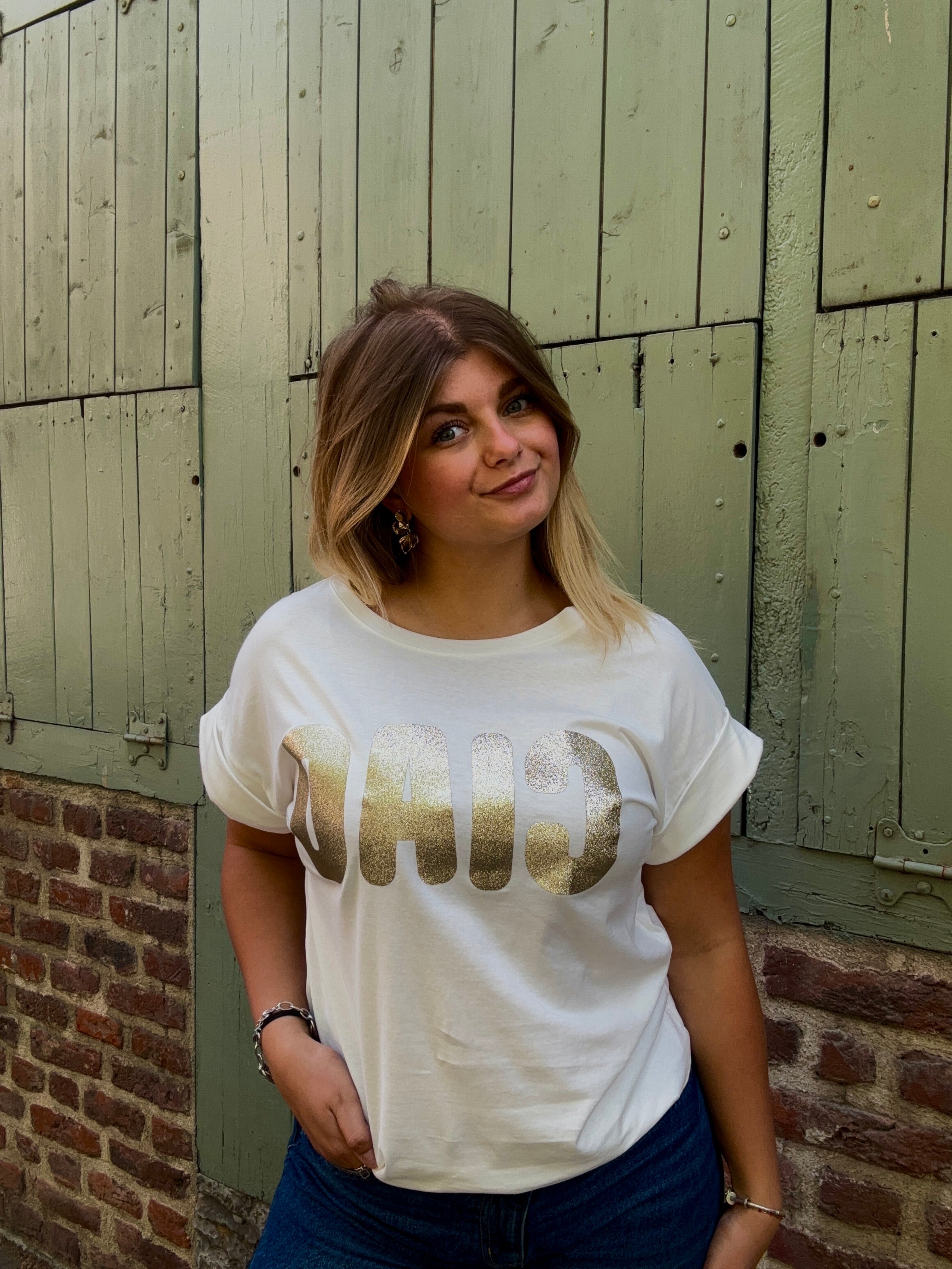 T-shirt Ciao blanc