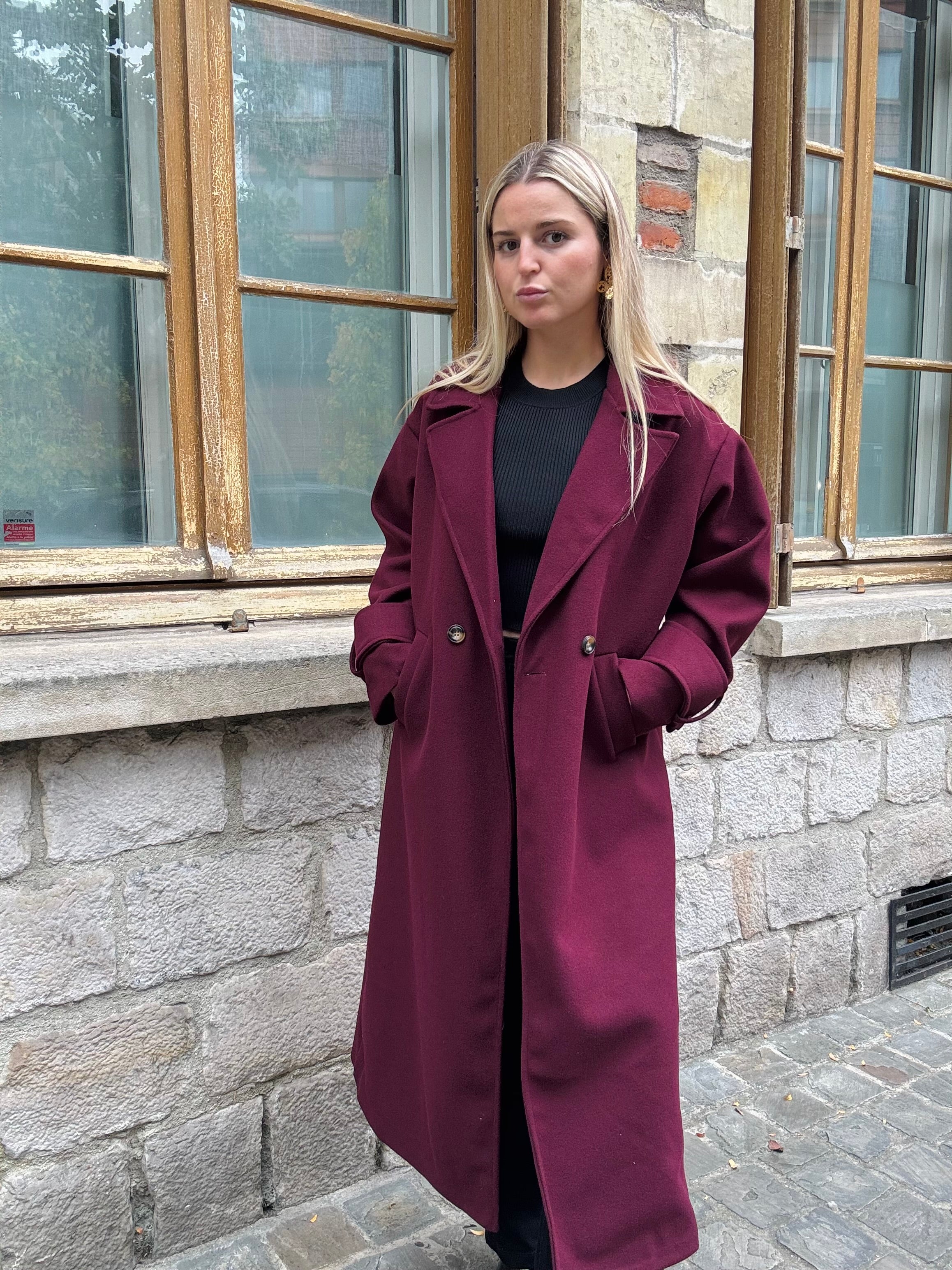 Manteau Bordeaux Oversize