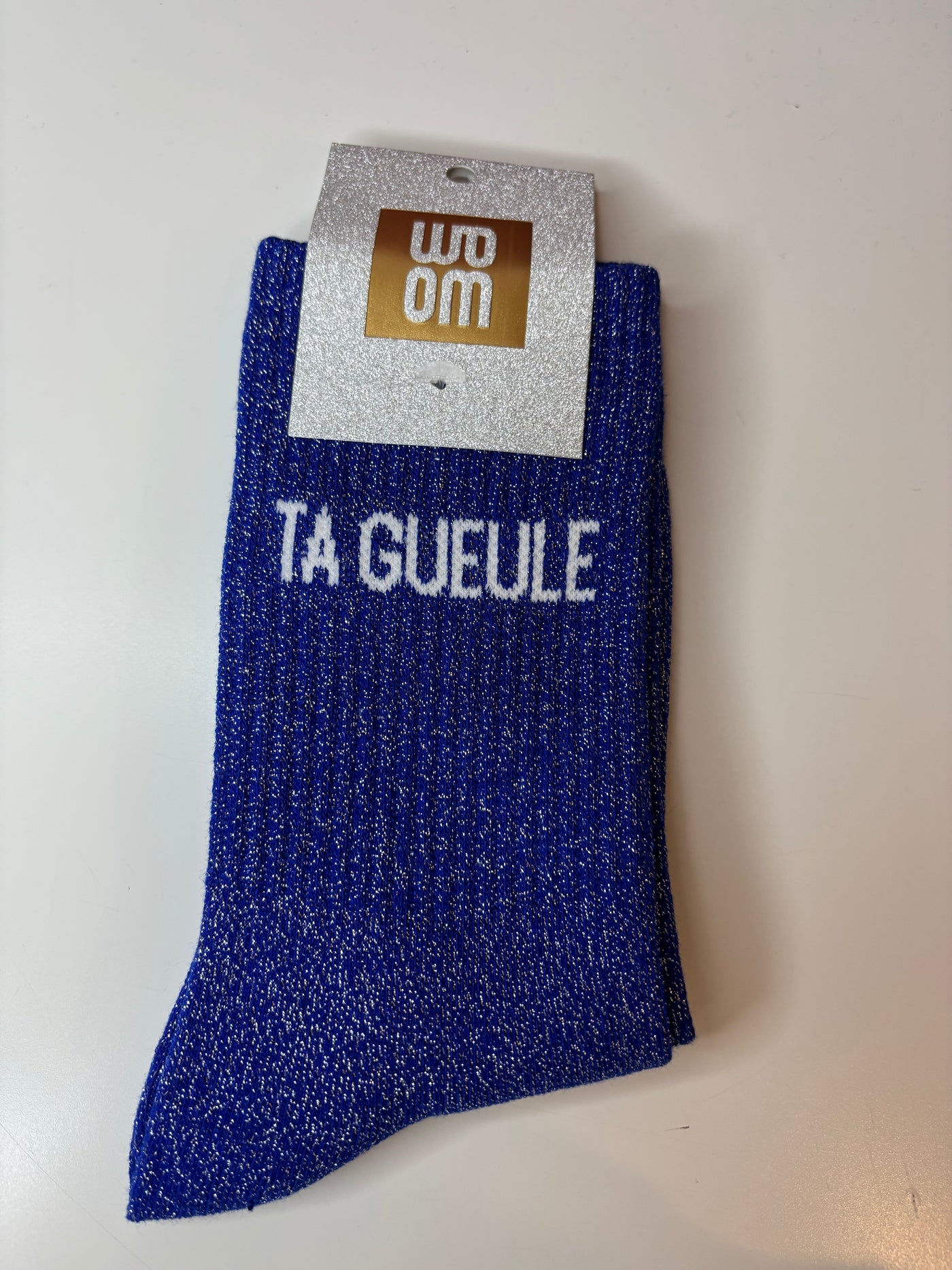 Chaussettes à paillettes bleues - Ta gueule