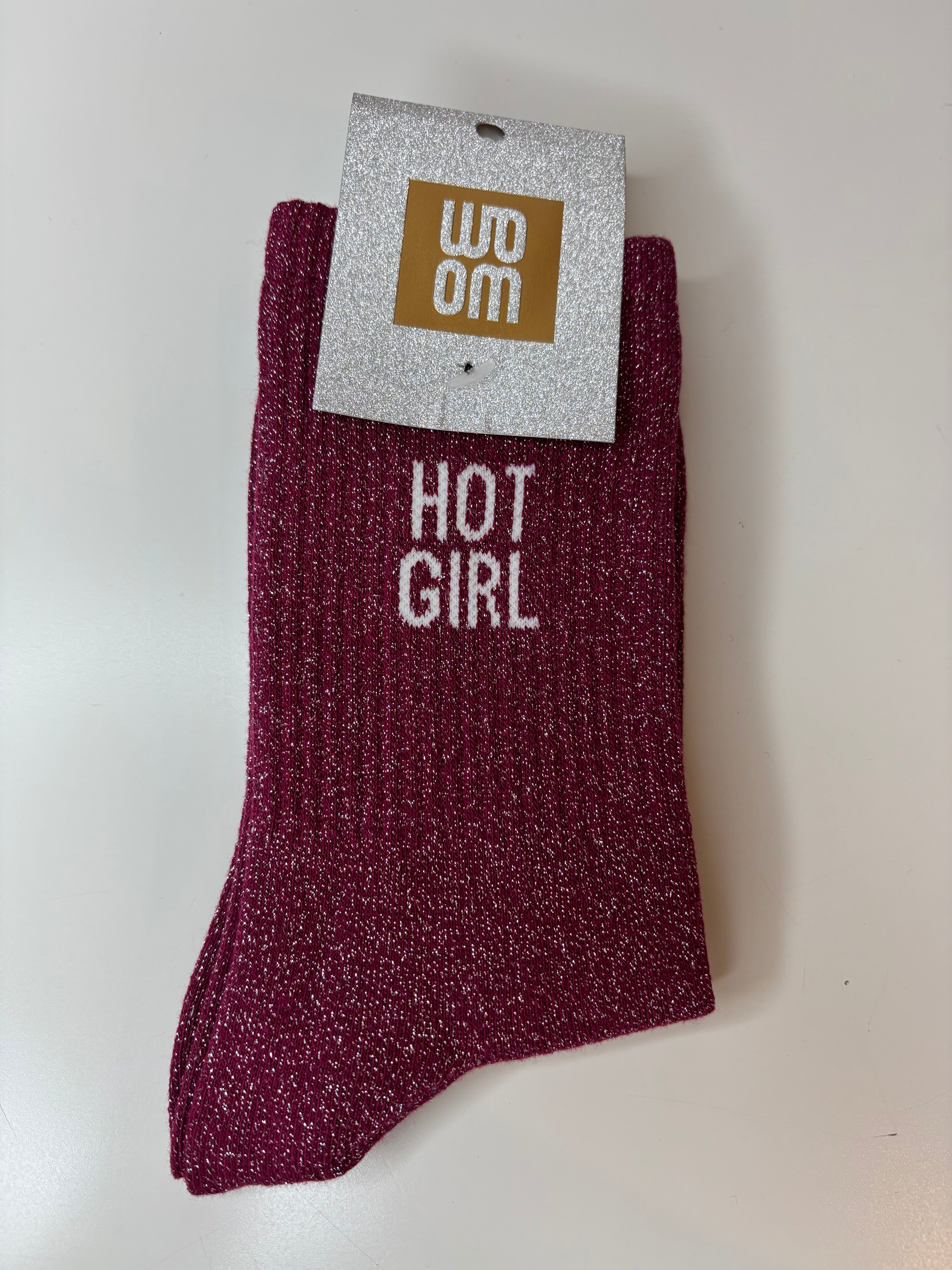 Chaussettes à paillettes fuschia - hot girl