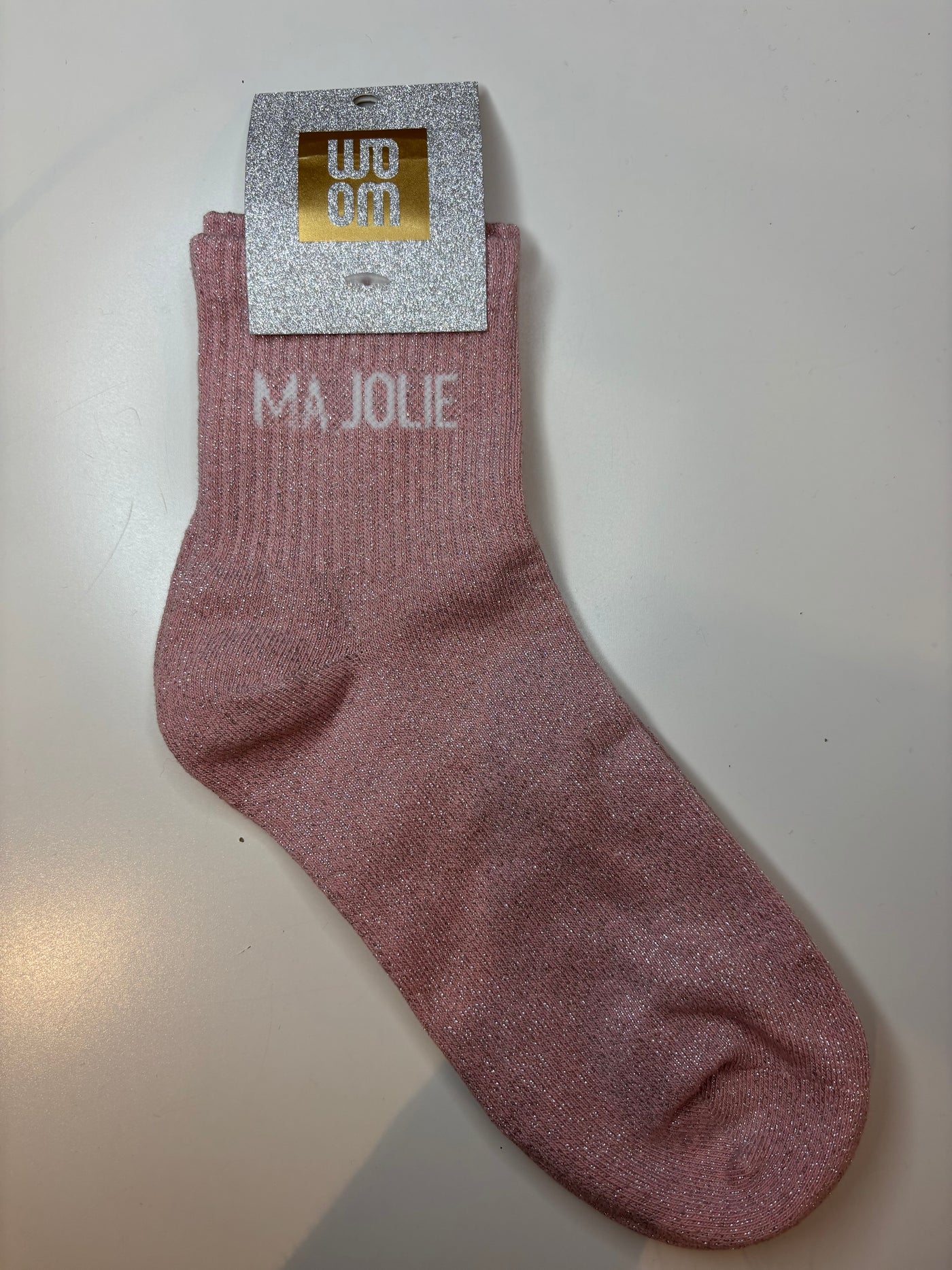 Chaussettes courtes à paillettes ma jolie - rose