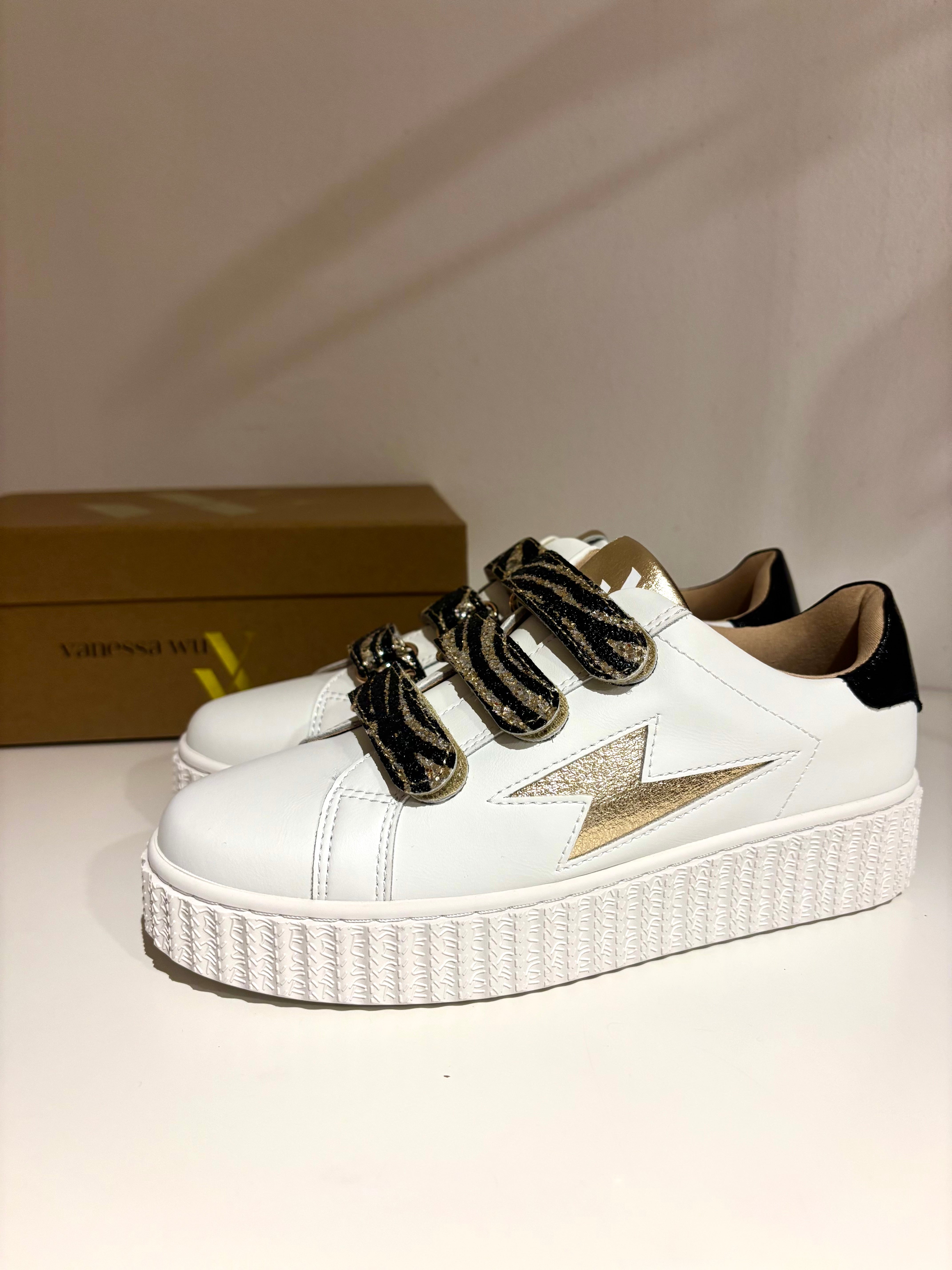 Baskets Blanches et Or Dorianne Vanessa WU
