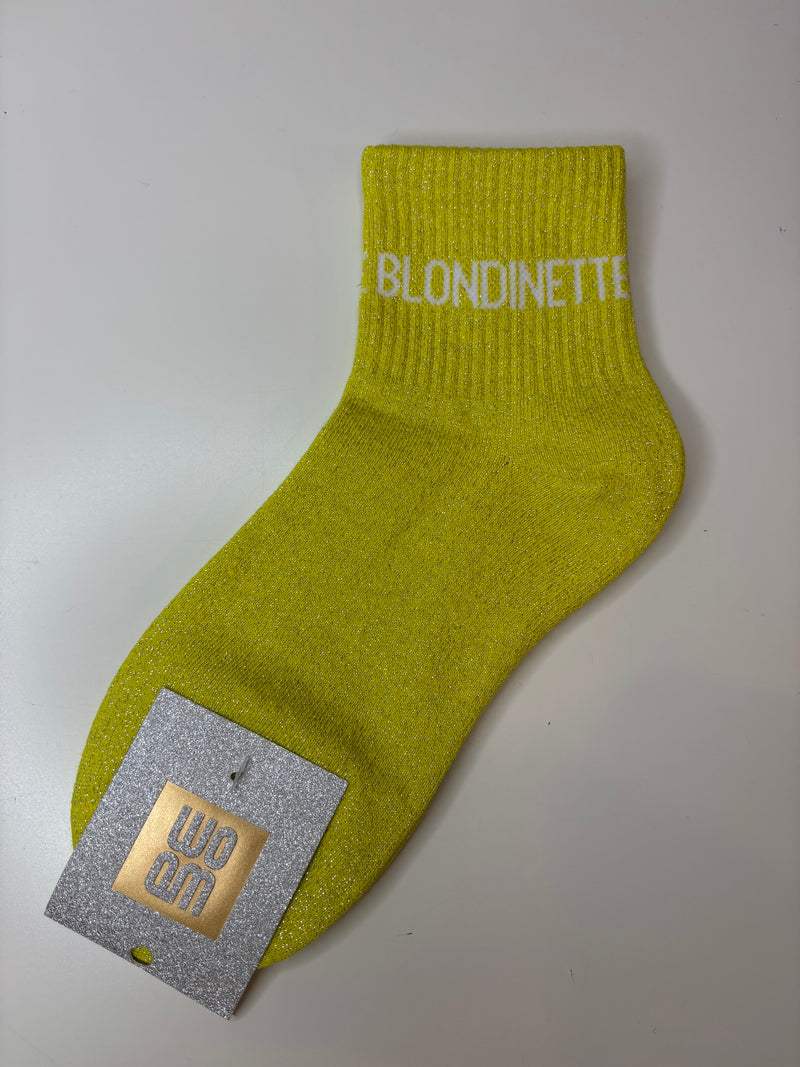 Chaussettes courtes à paillettes BLONDINETTE - jaune