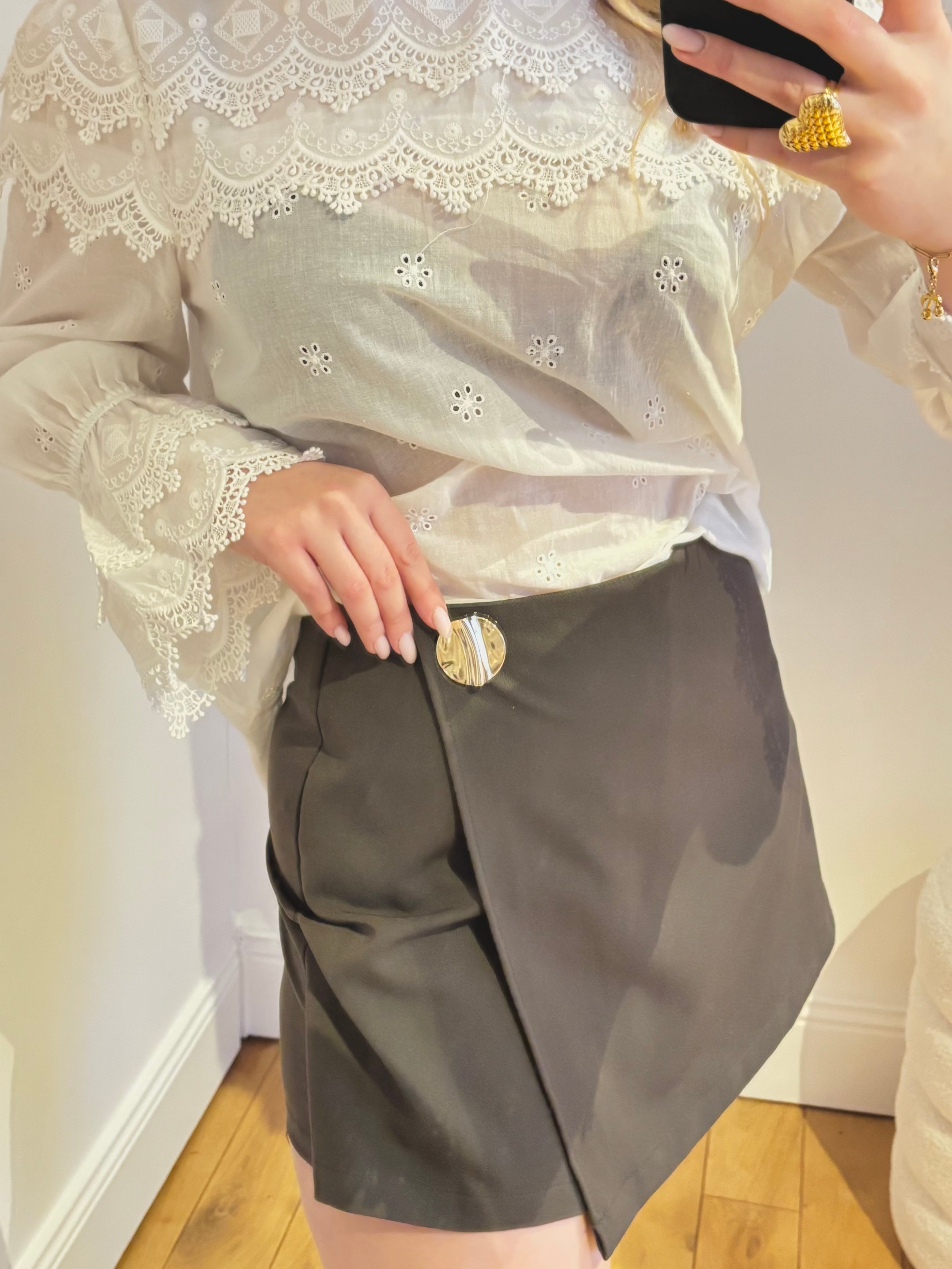 Jupe-short marron craquante