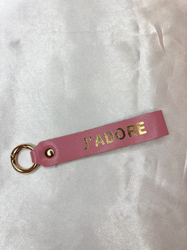 Porte clé j’adore rose