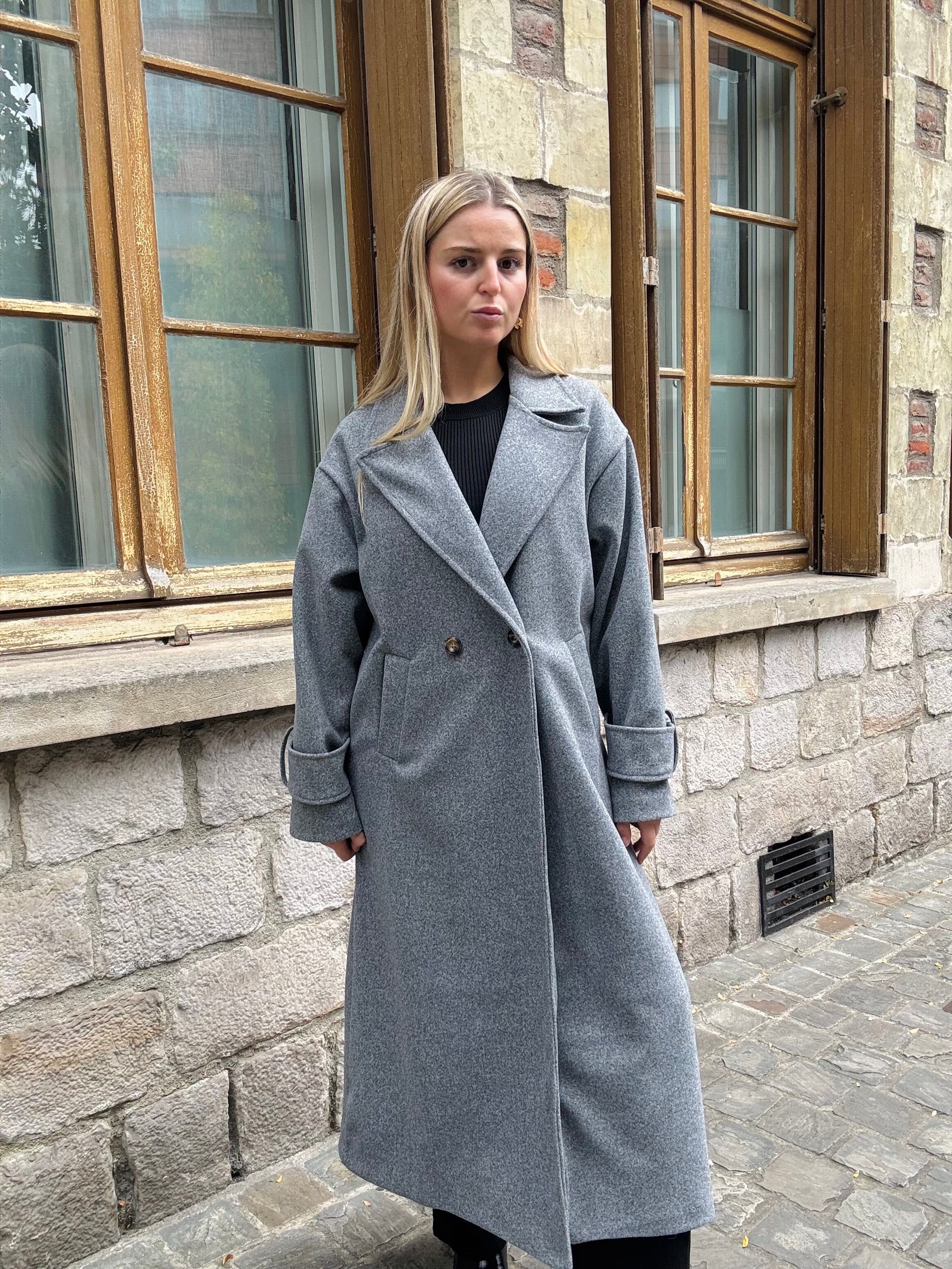 Manteau Gris Oversize