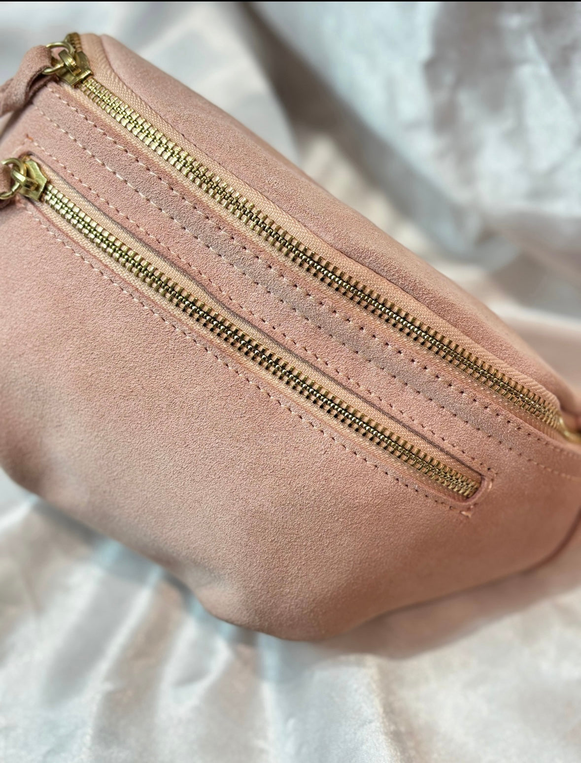 Sac banane rose daim