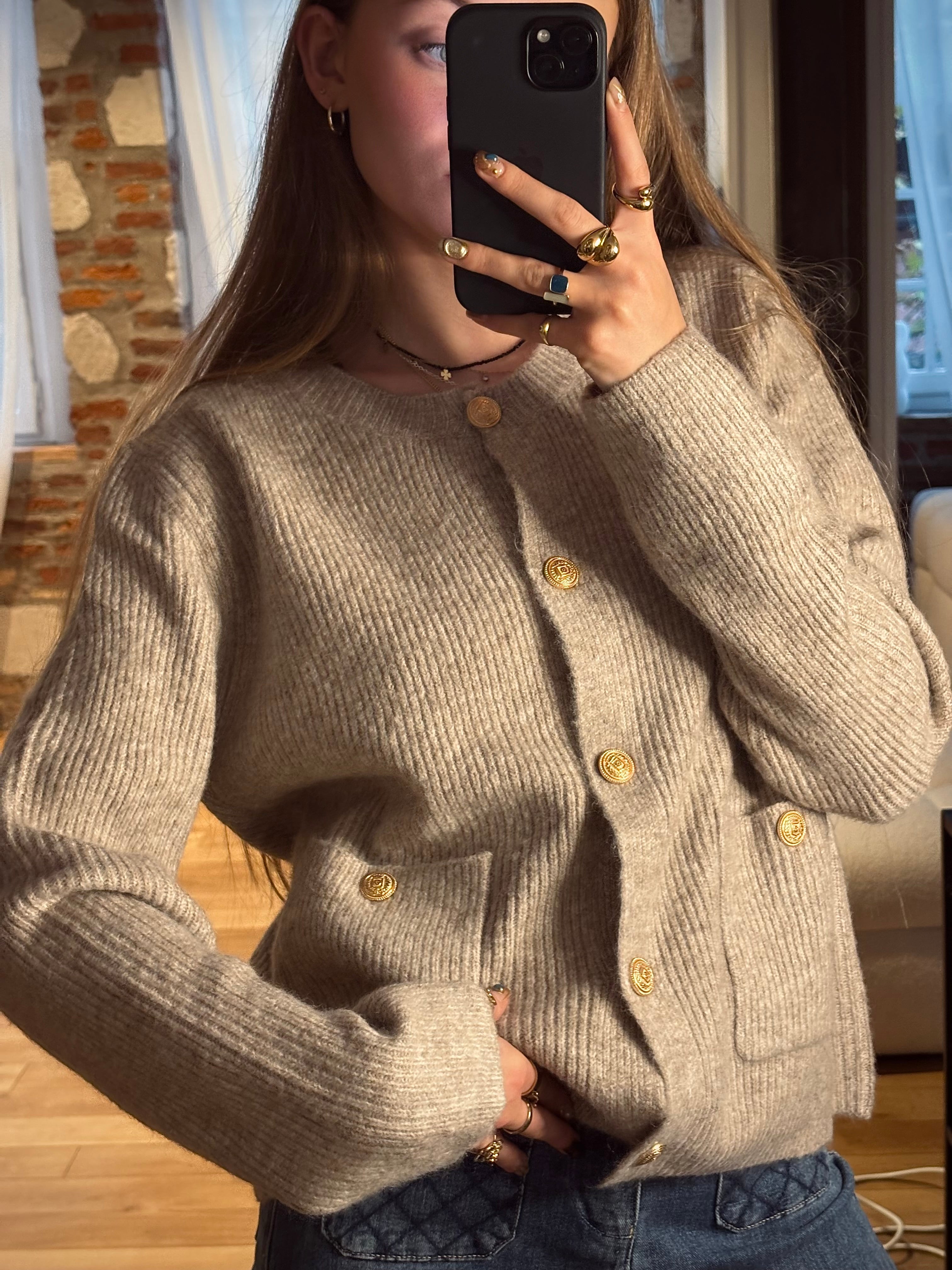 CARDIGAN JEANNE TAUPE