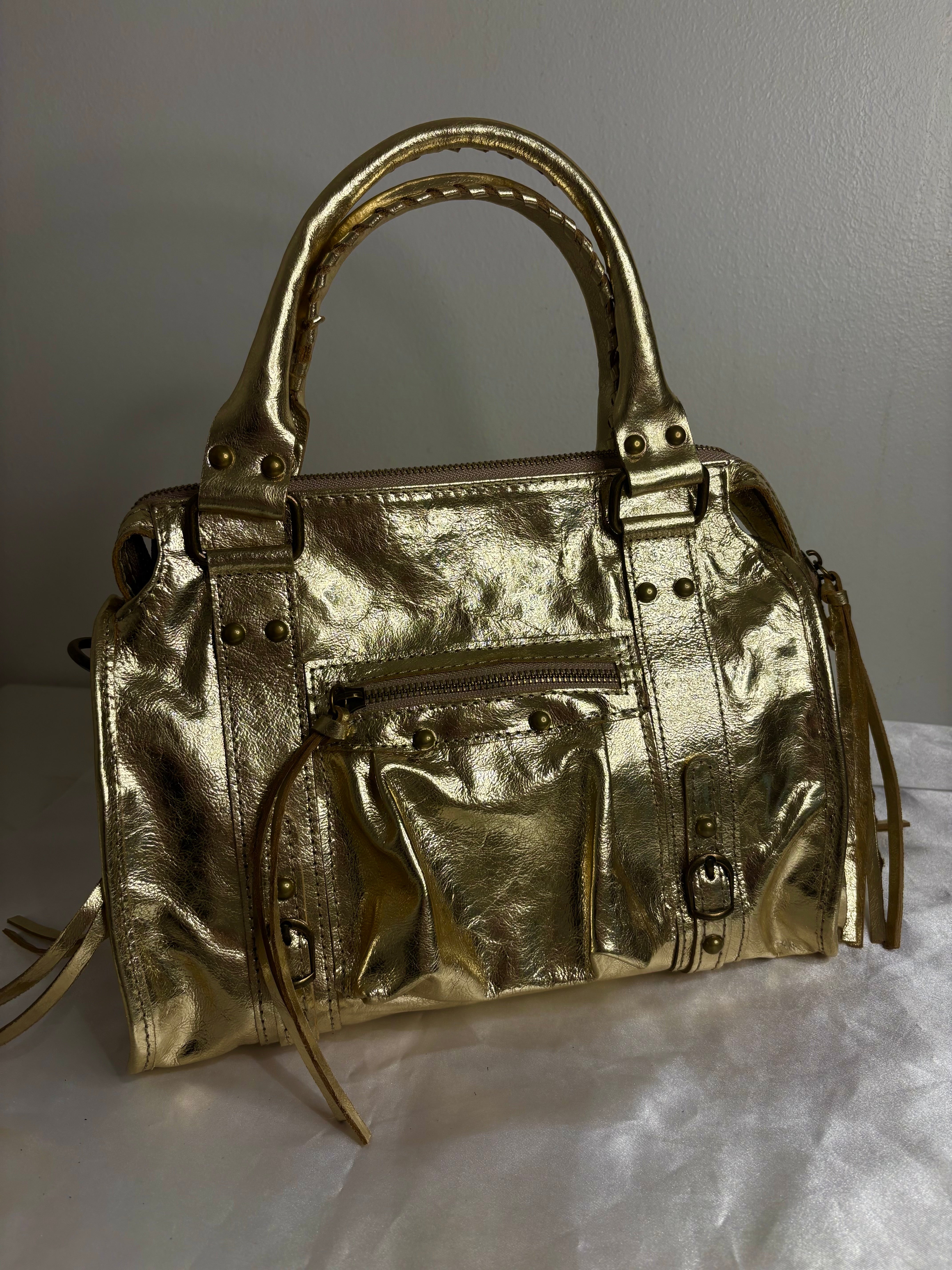 Sac frange doré irisé
