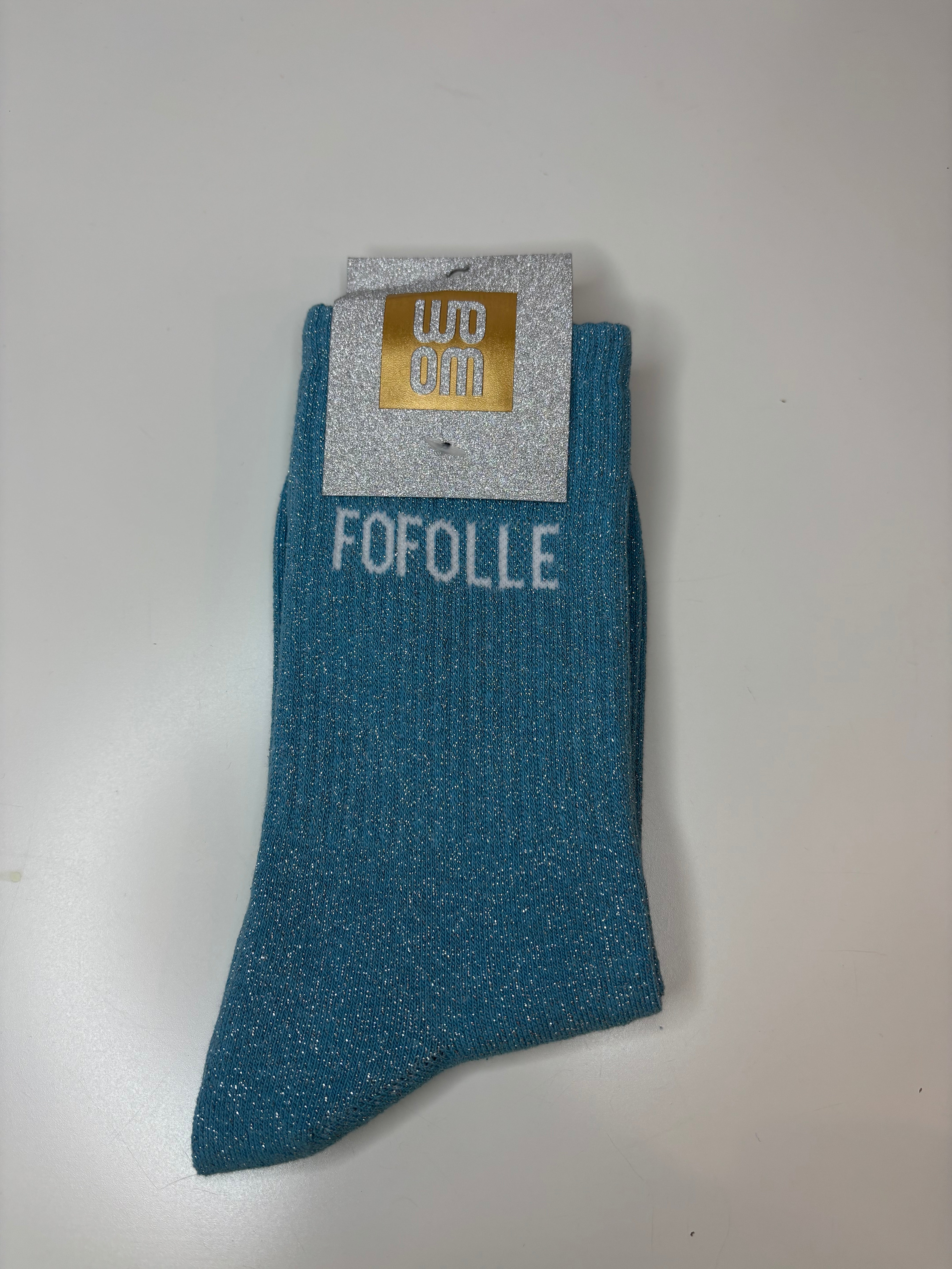 Chaussettes à paillettes FOFOLLE - turquoise