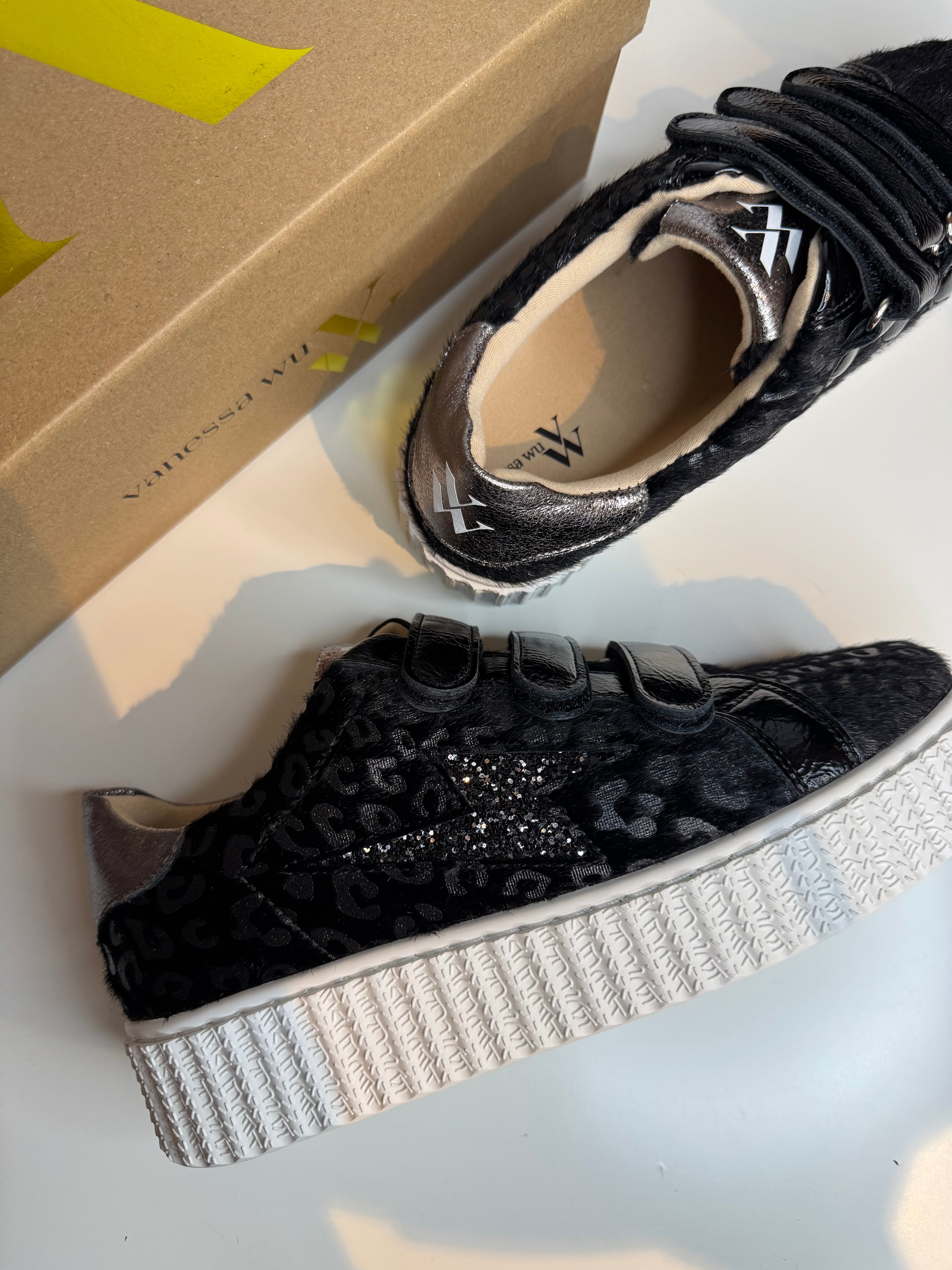 Baskets noires léopard ALIA Vanessa Wu