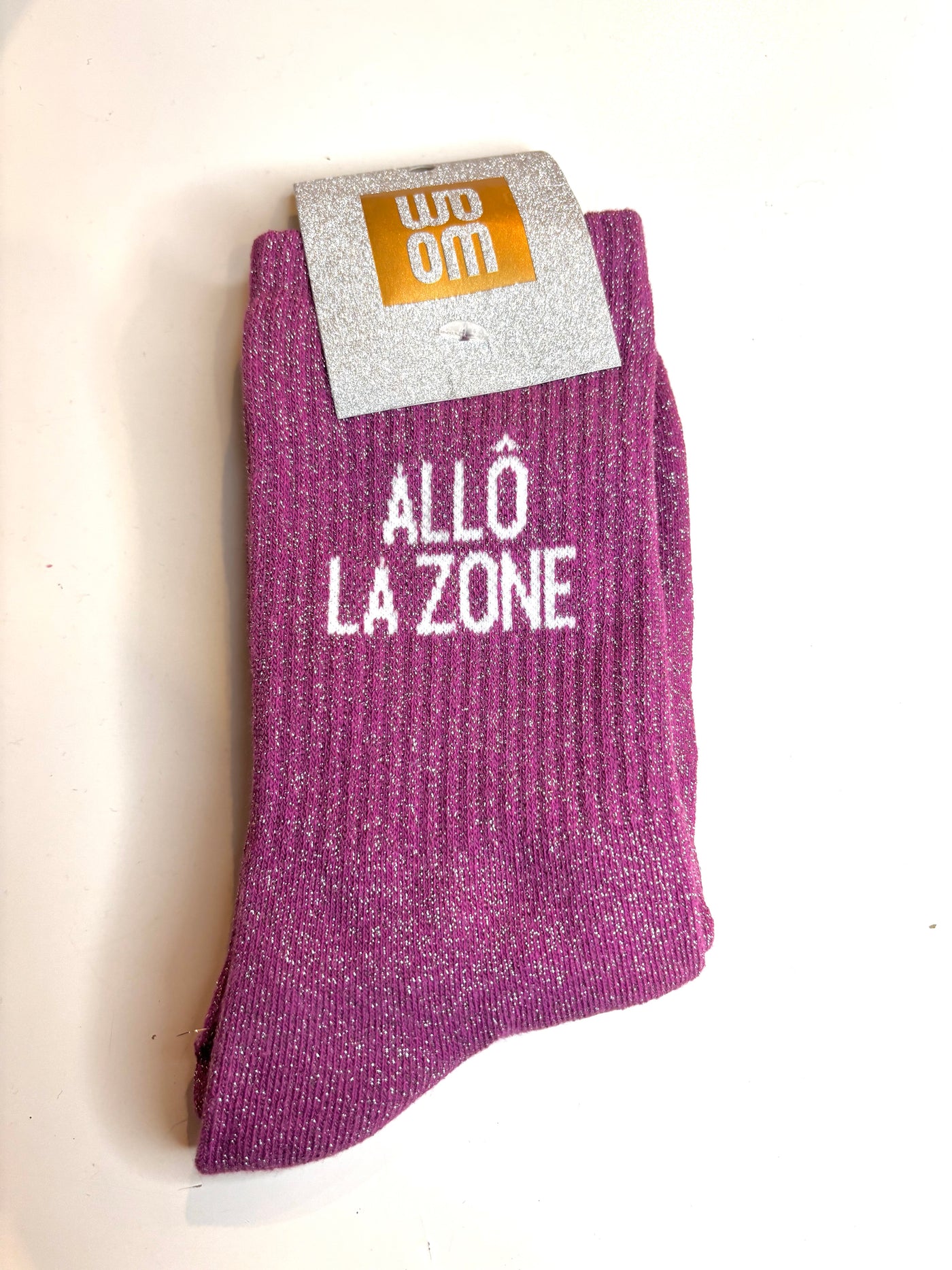 Chaussettes à paillettes allô la zone - violet