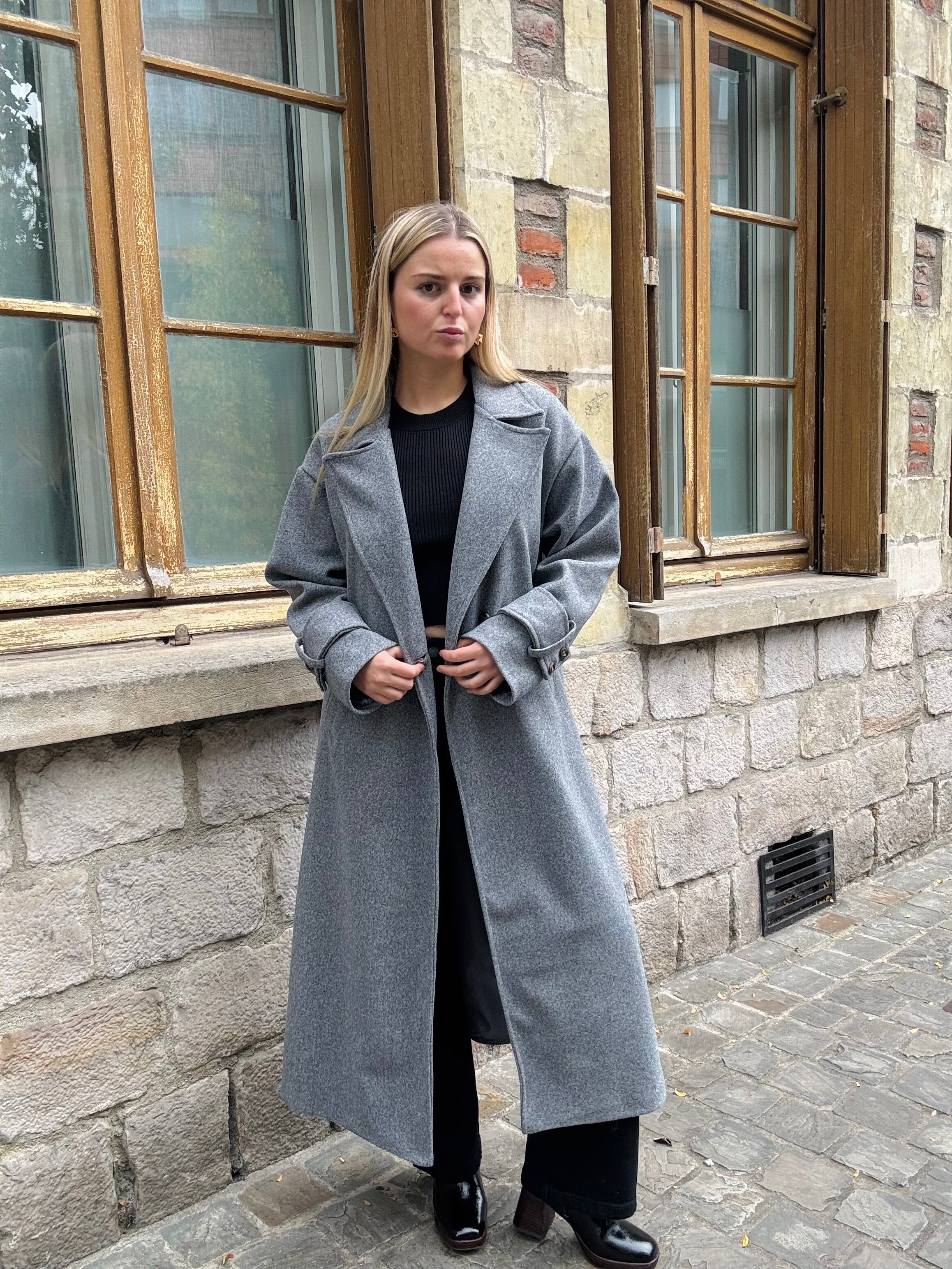 Manteau Gris Oversize