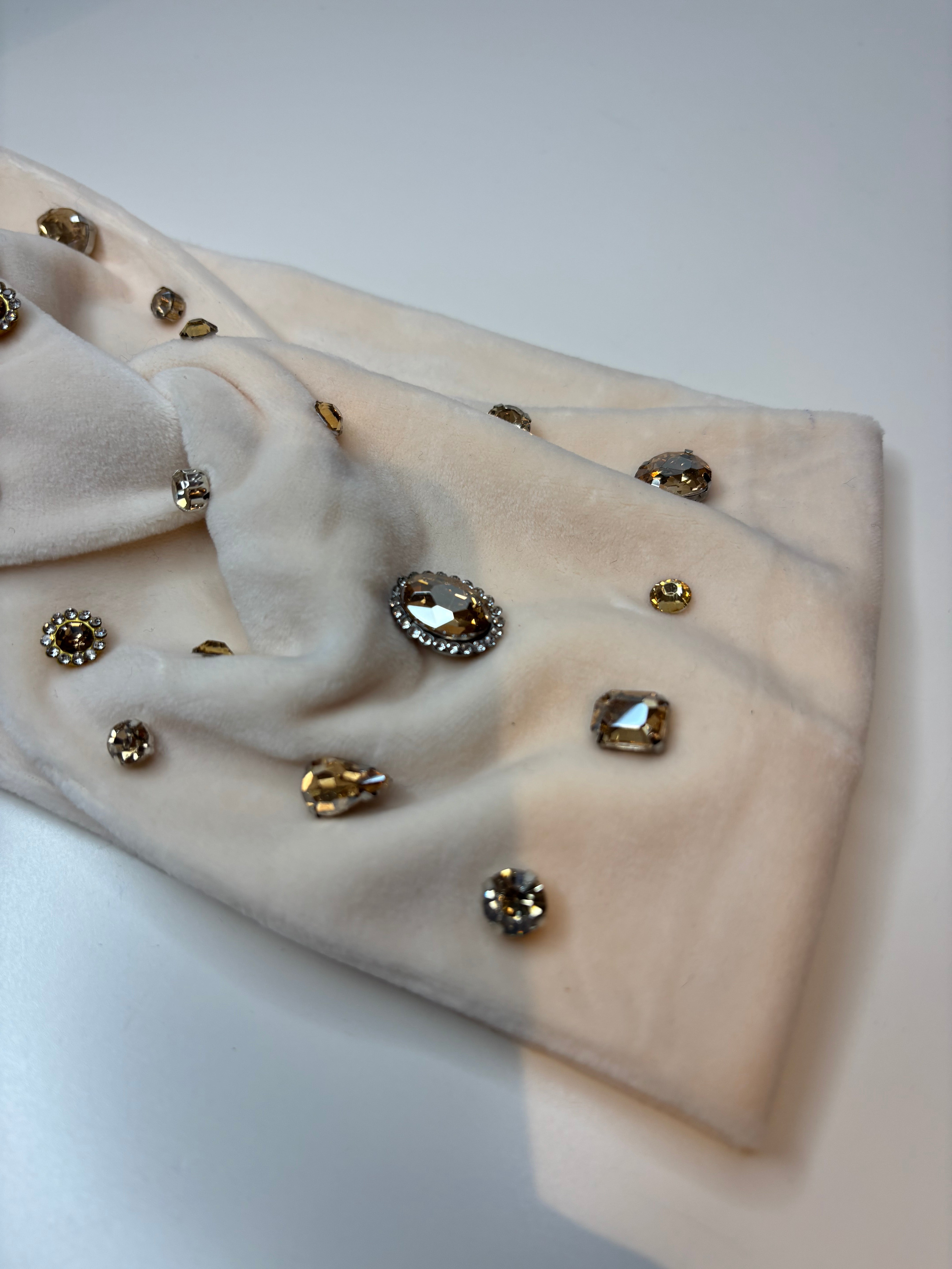 Headband beige à strass