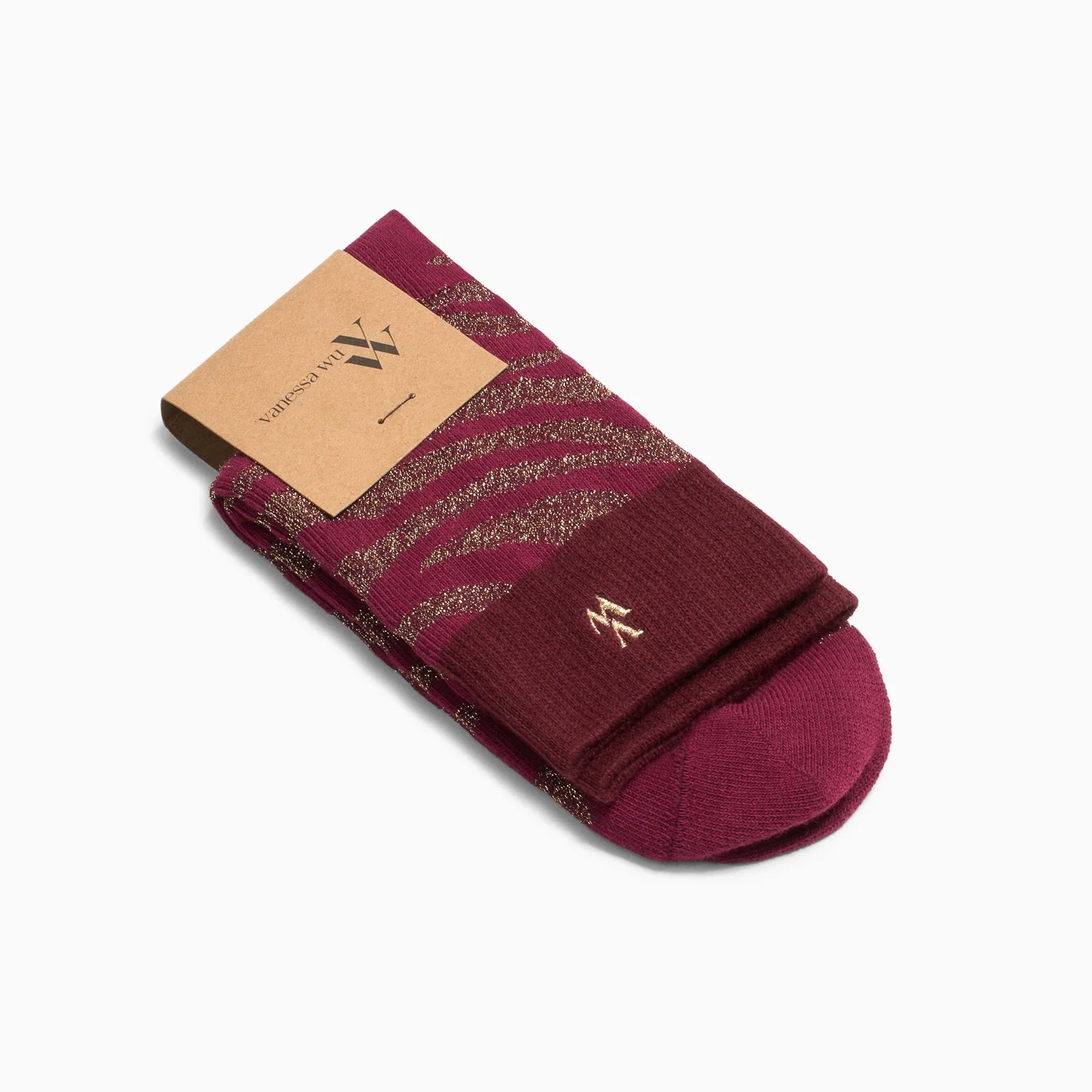 Chaussettes BRIANA bordeaux zébre VANESSA WU