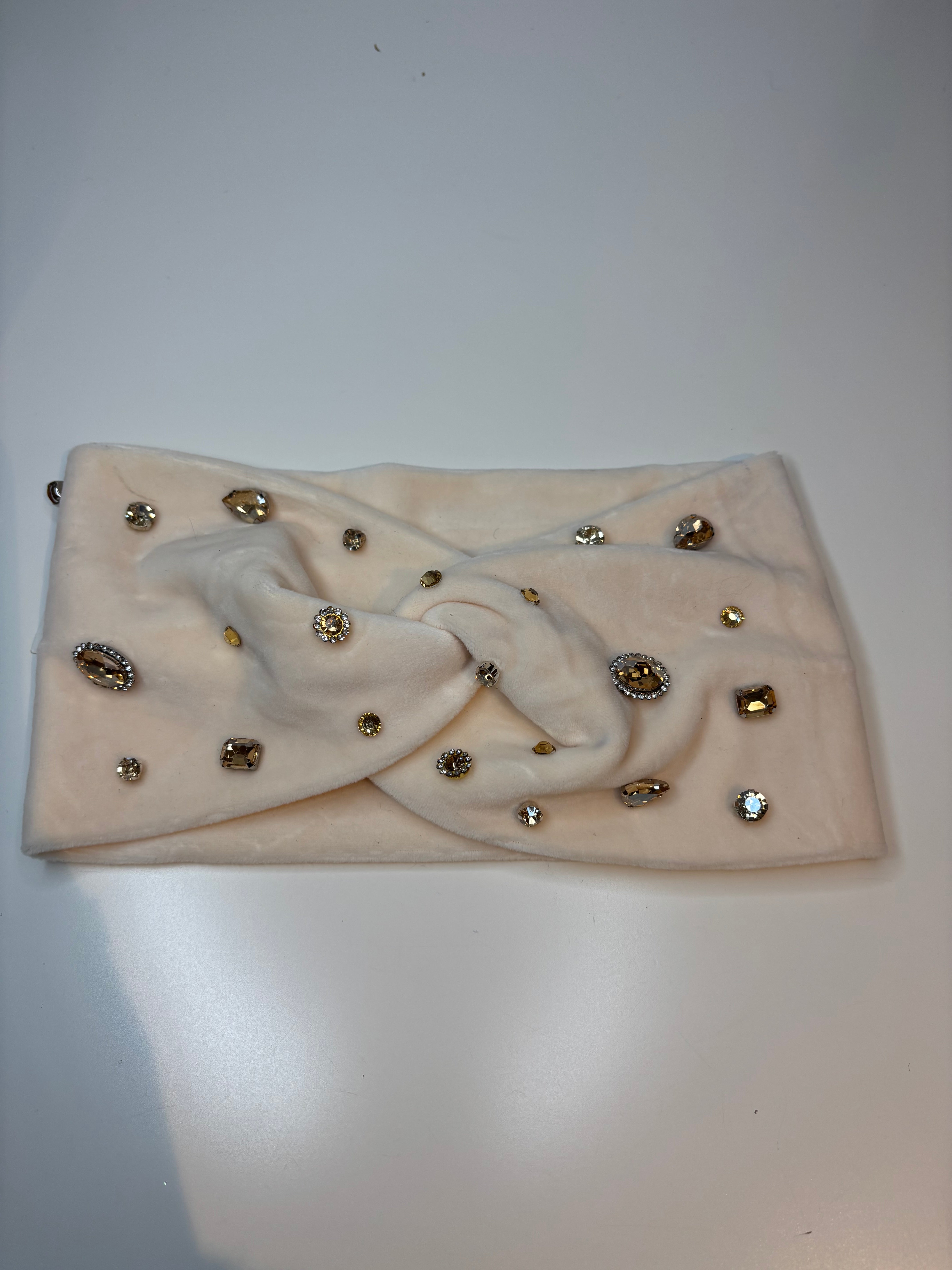 Headband beige à strass
