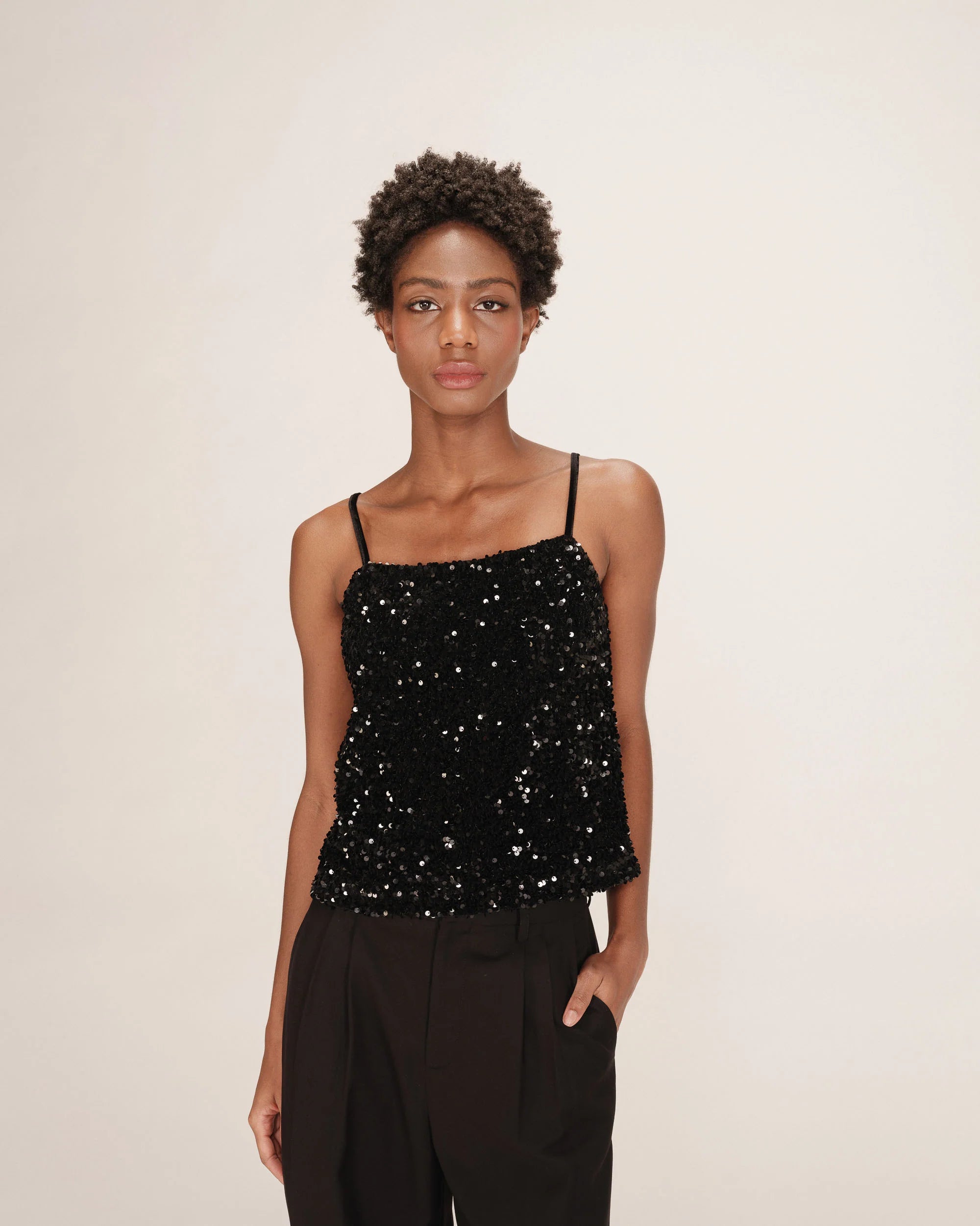 Top en velours et sequins Twenty