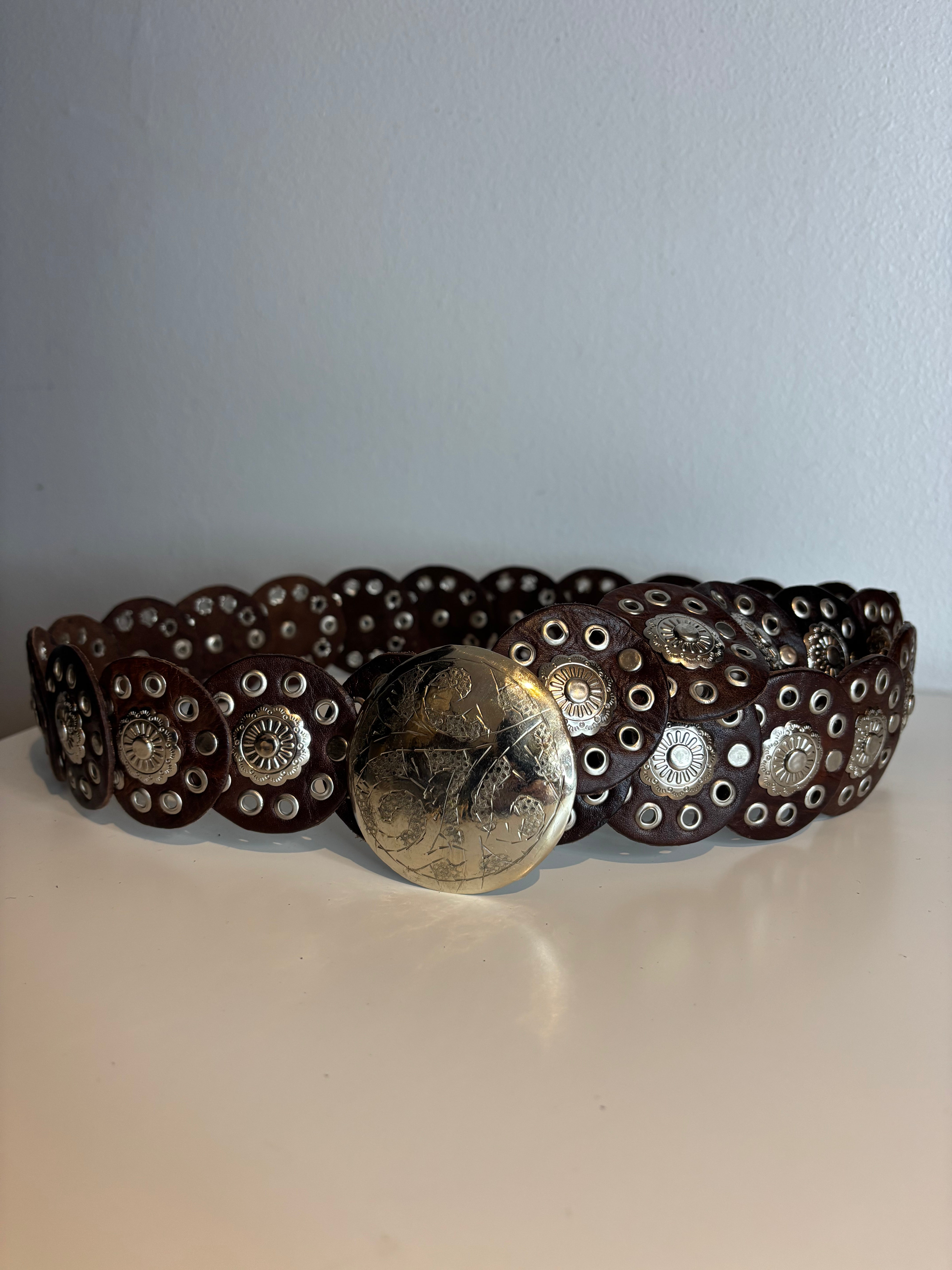 Ceinture en cuir brun