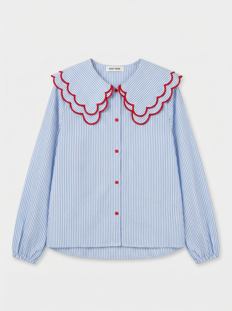 Blouse contrastée